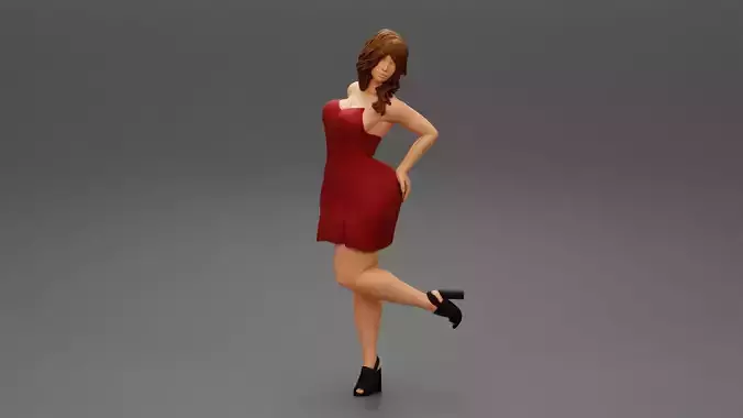 Sexy young girl standing on a lifting leg