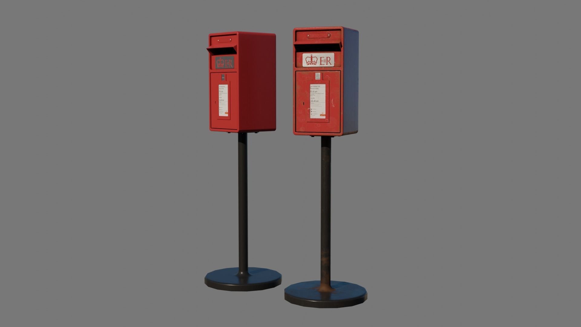 Royal Mailbox Low-poly 3D model_4