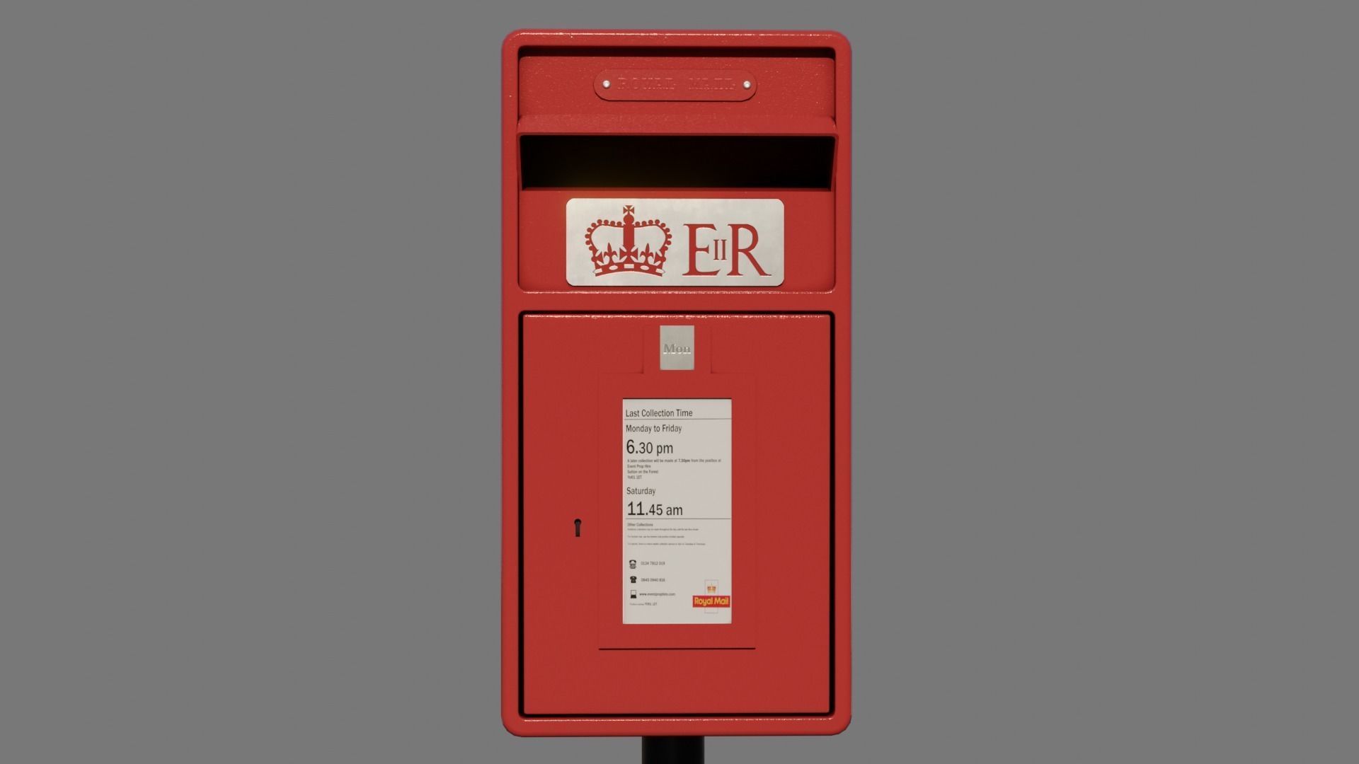 Royal Mailbox Low-poly 3D model_14