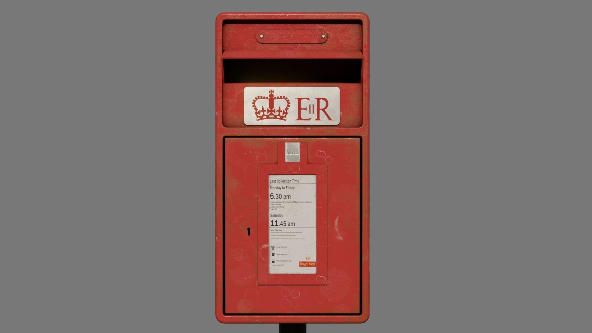 Royal Mailbox Low-poly 3D model_13