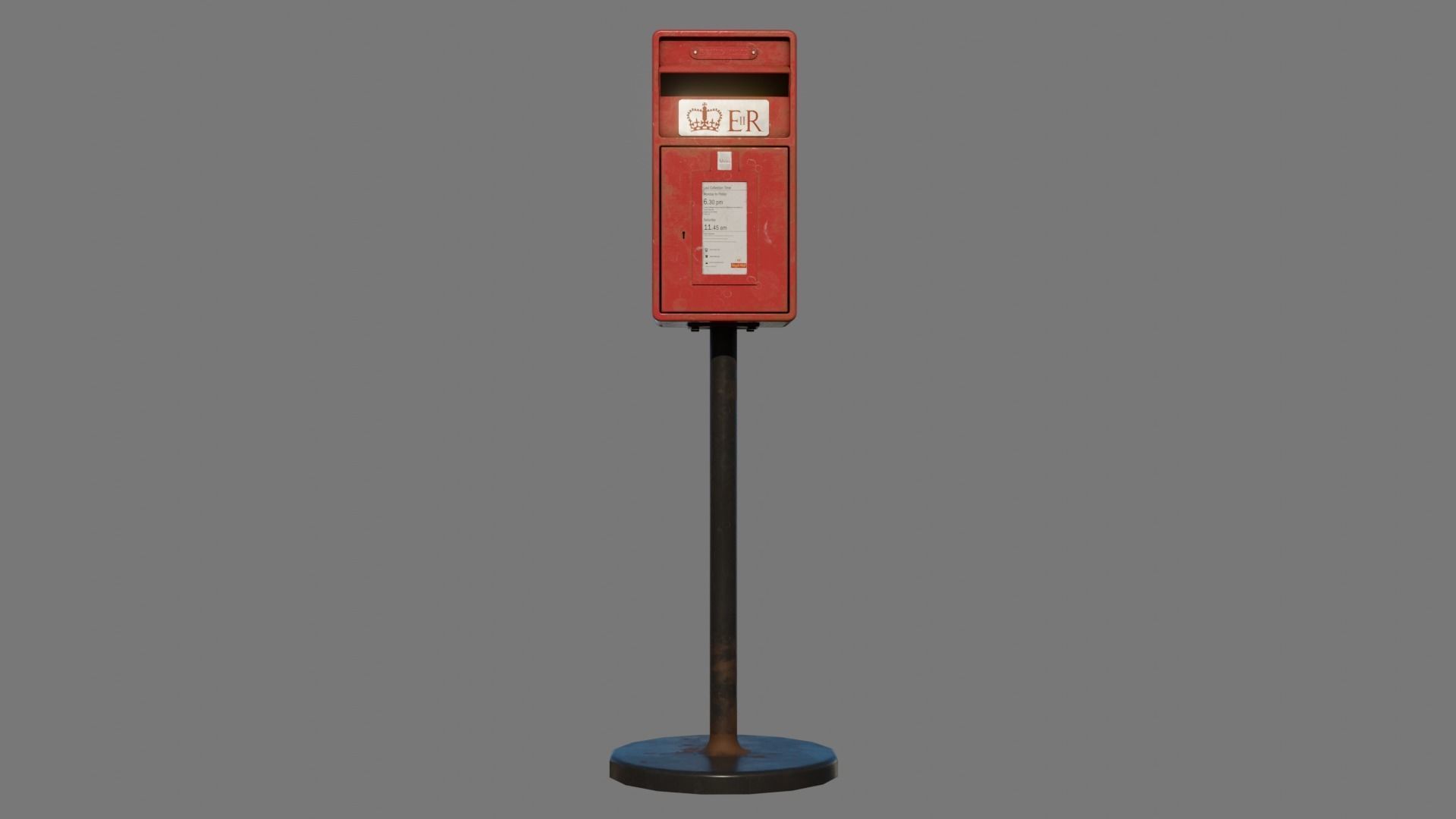 Royal Mailbox Low-poly 3D model_5