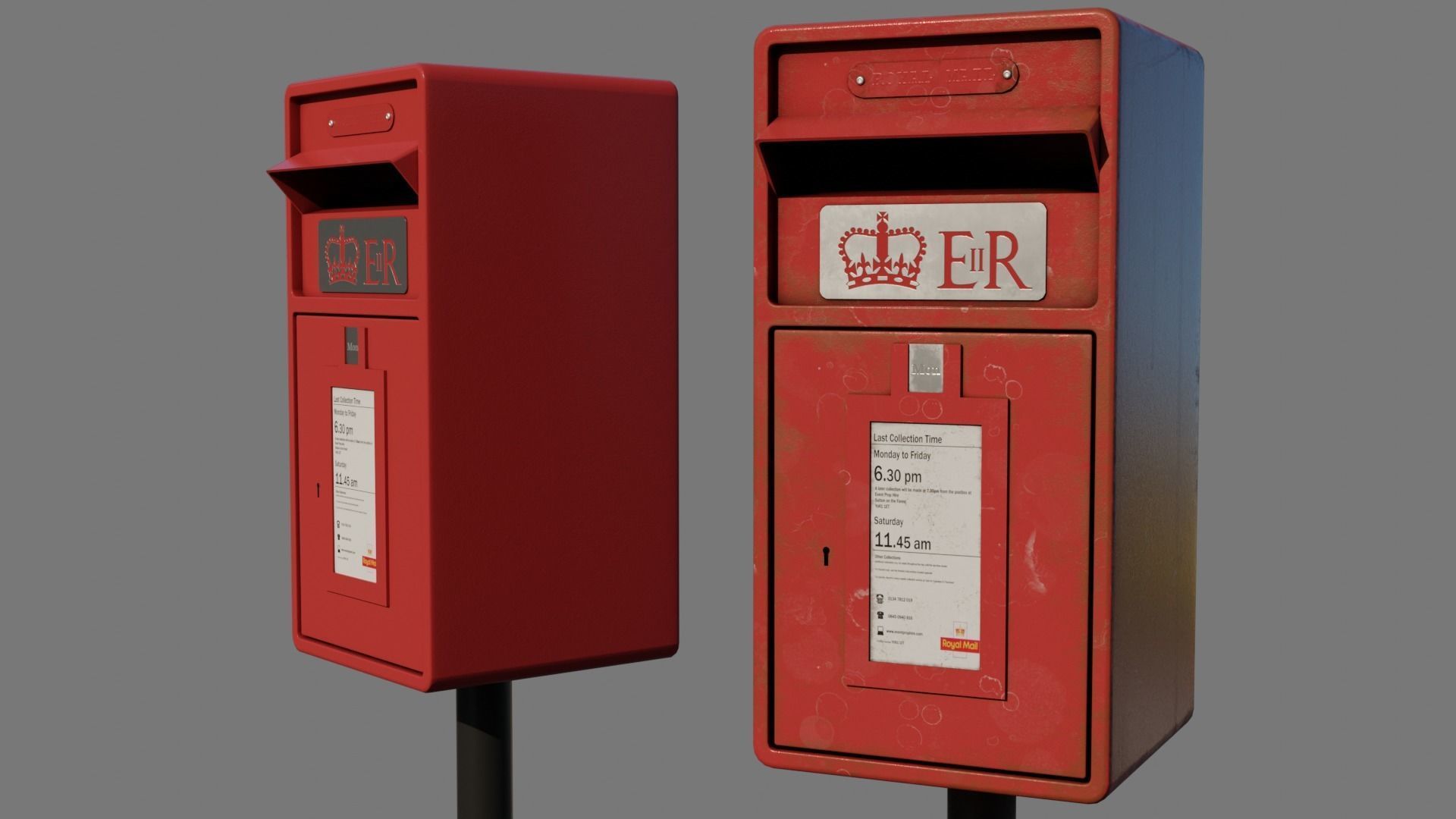 Royal Mailbox Low-poly 3D model_2