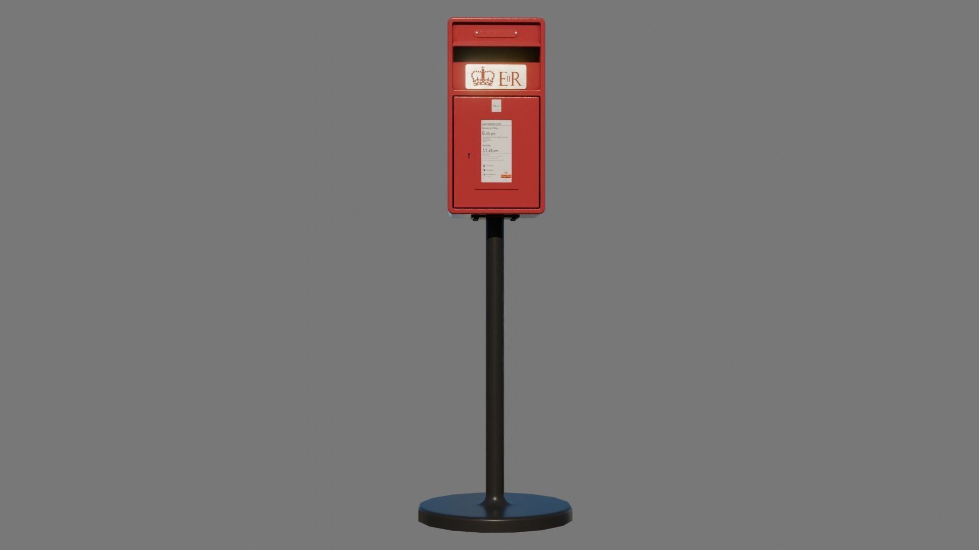 Royal Mailbox Low-poly 3D model_6