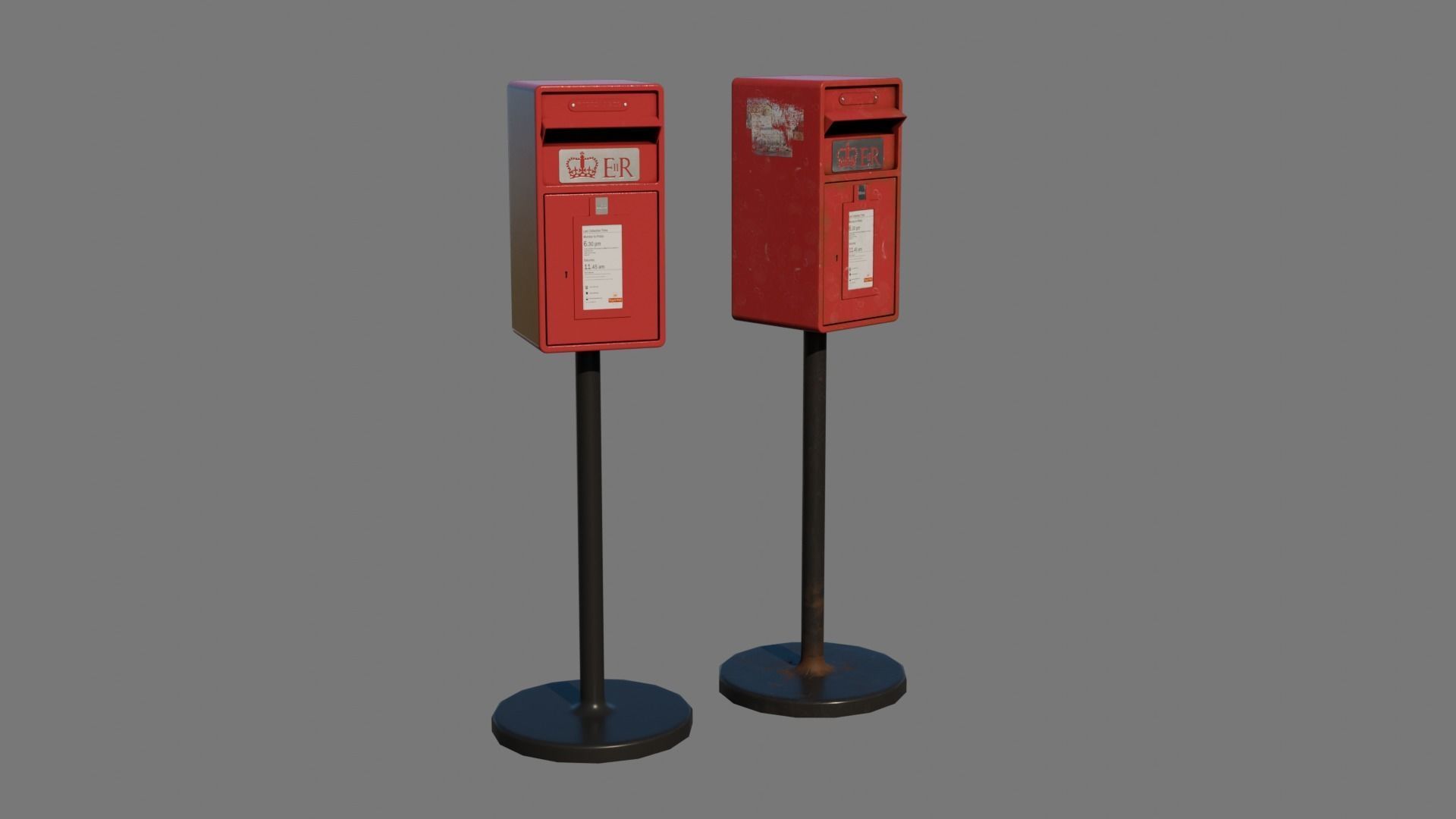 Royal Mailbox Low-poly 3D model_3