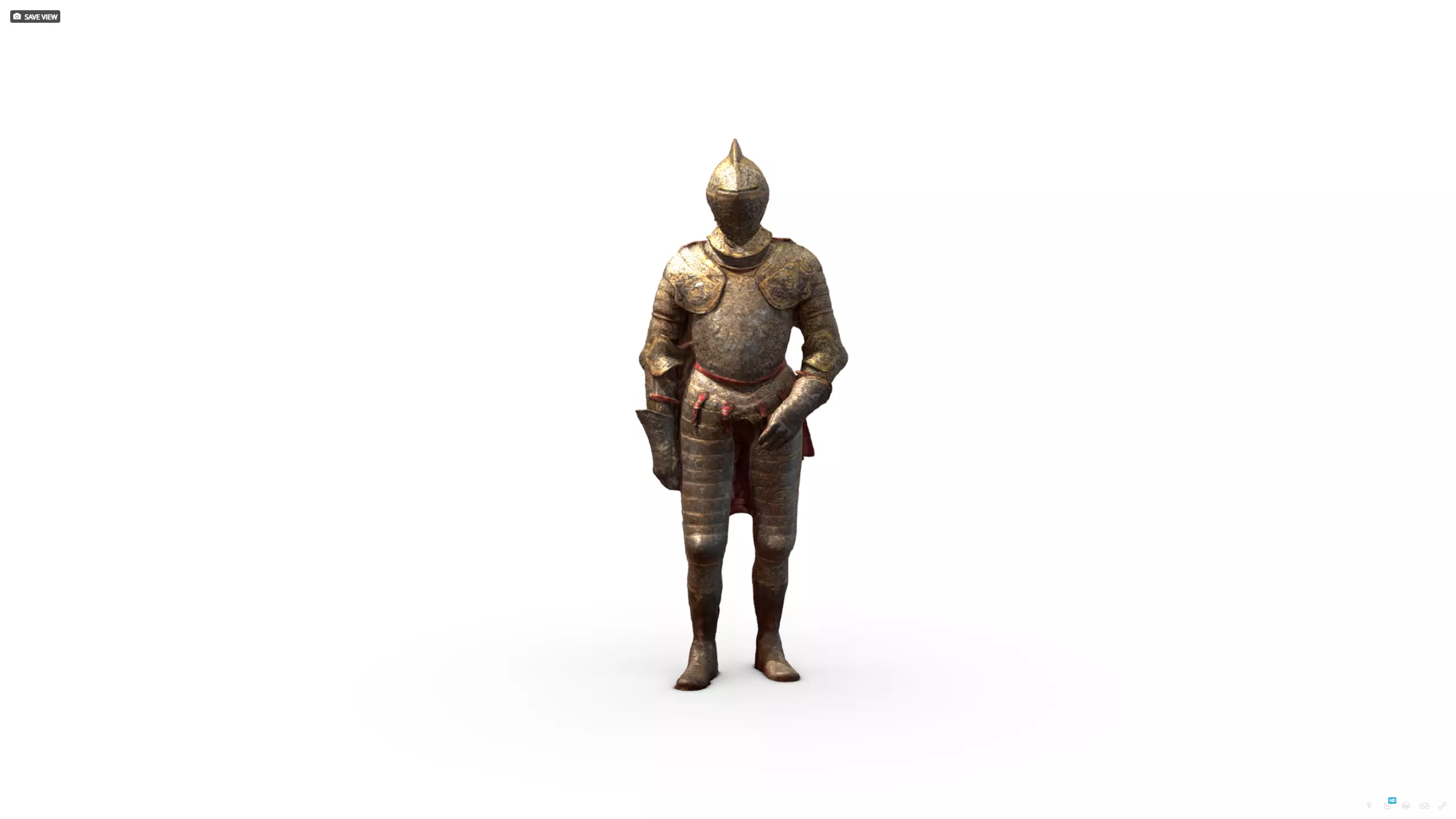 Decorative Knight Armor Suit Scan Free 3D model_0