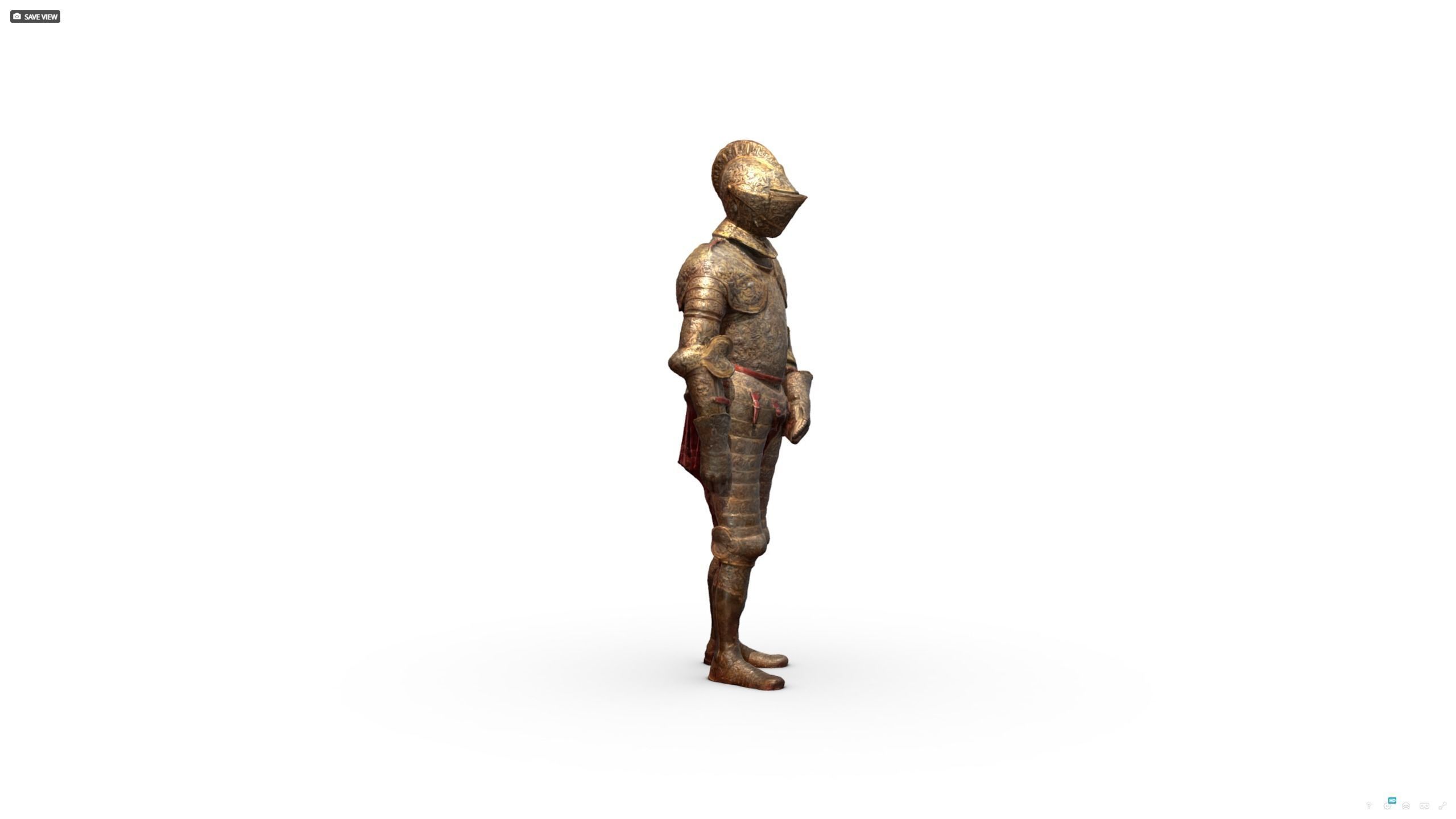 Decorative Knight Armor Suit Scan Free 3D model_4