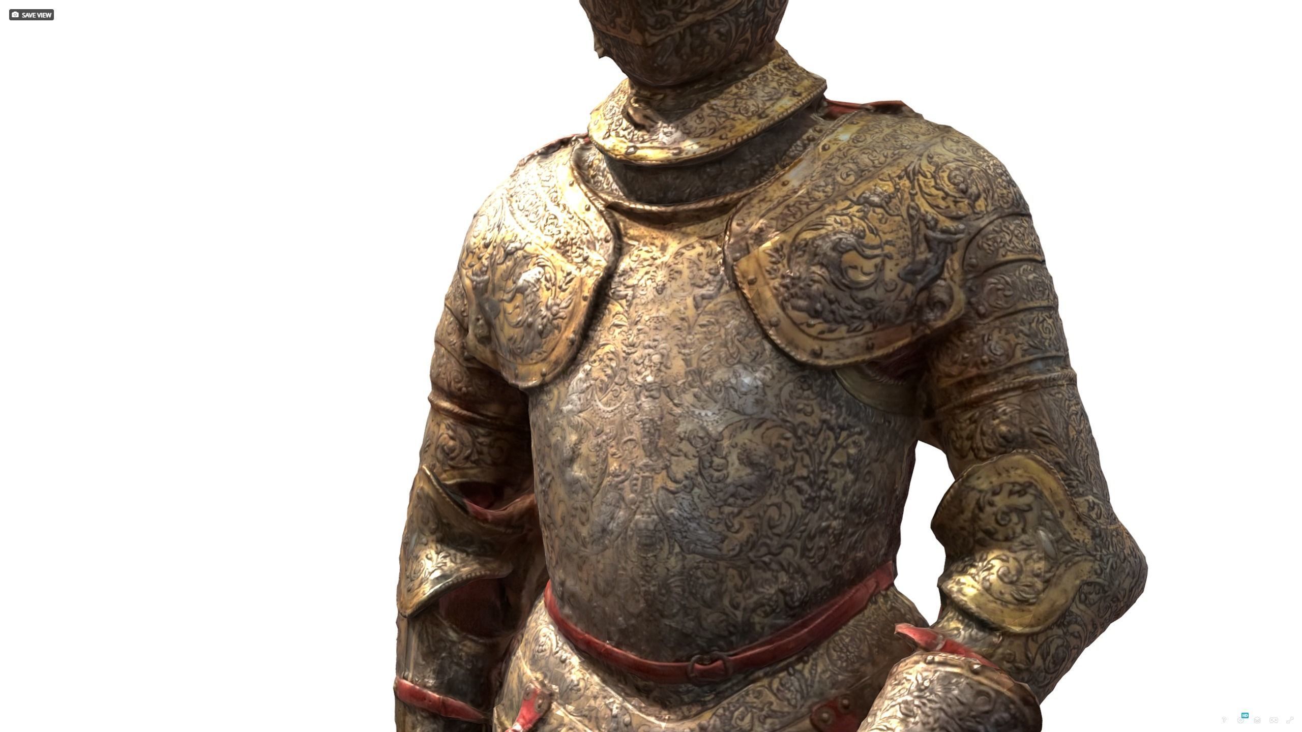 Decorative Knight Armor Suit Scan Free 3D model_8