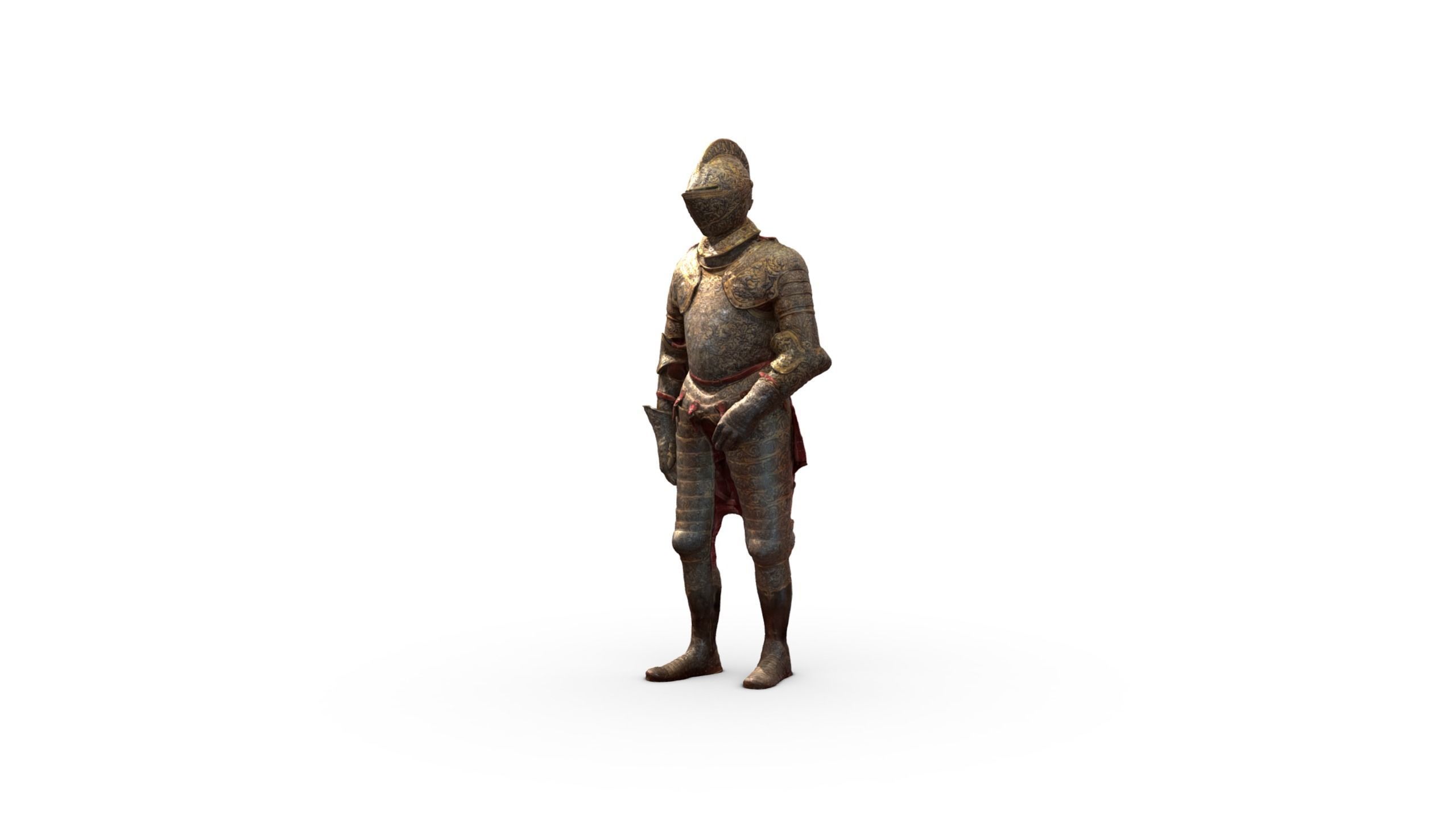 Decorative Knight Armor Suit Scan Free 3D model_1