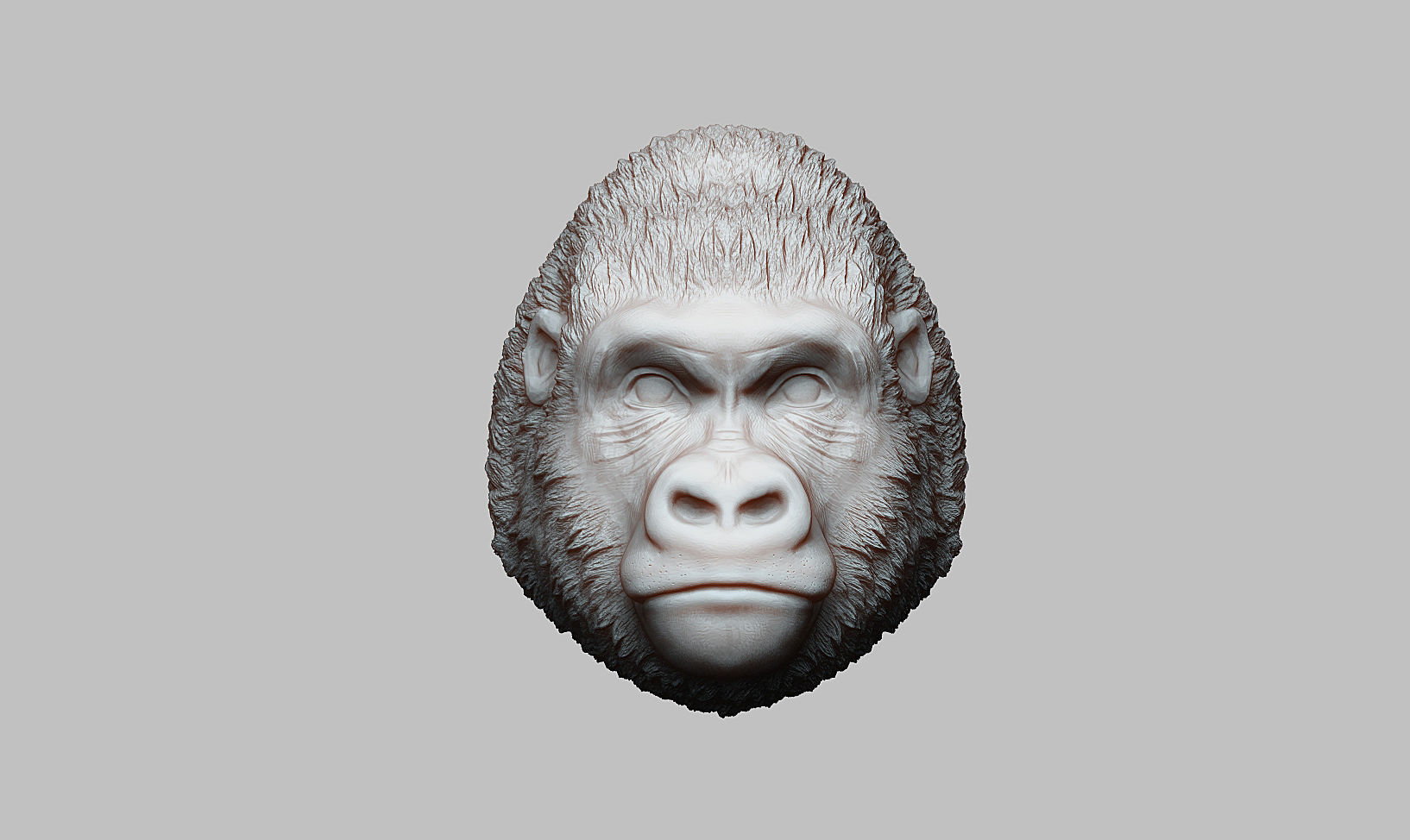 Gorilla head ring a01 3D print model_16