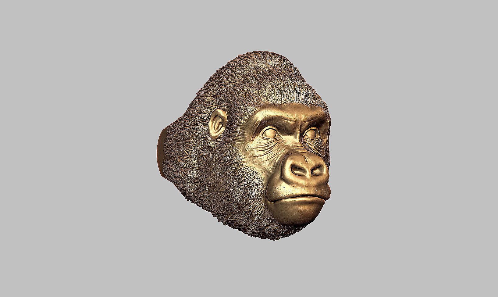 Gorilla head ring a01 3D print model_22