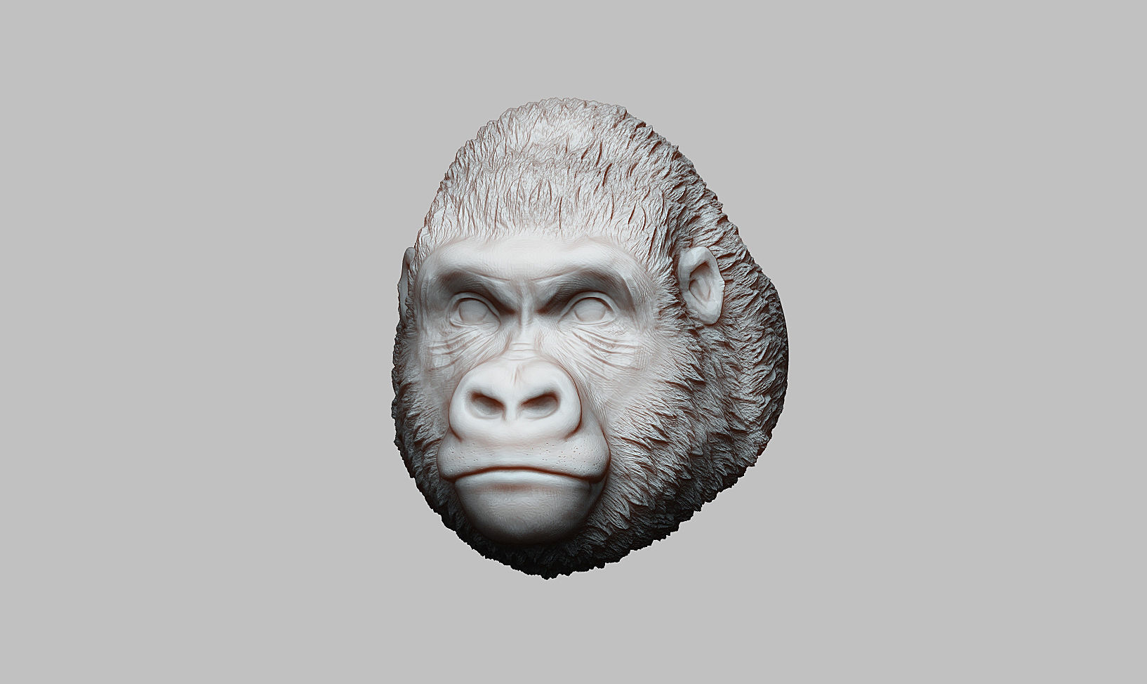 Gorilla head ring a01 3D print model_15