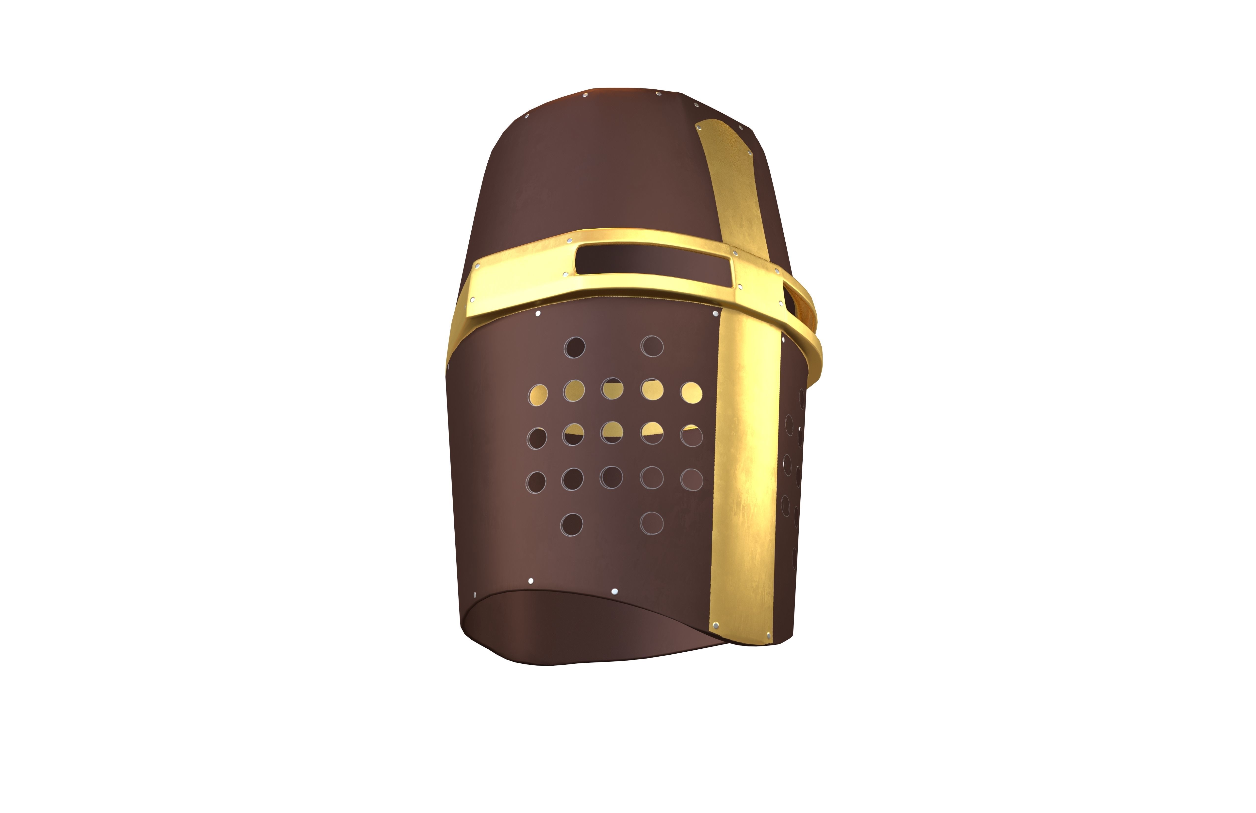 Crusader Helmet V1 003 Low-poly 3D model_3