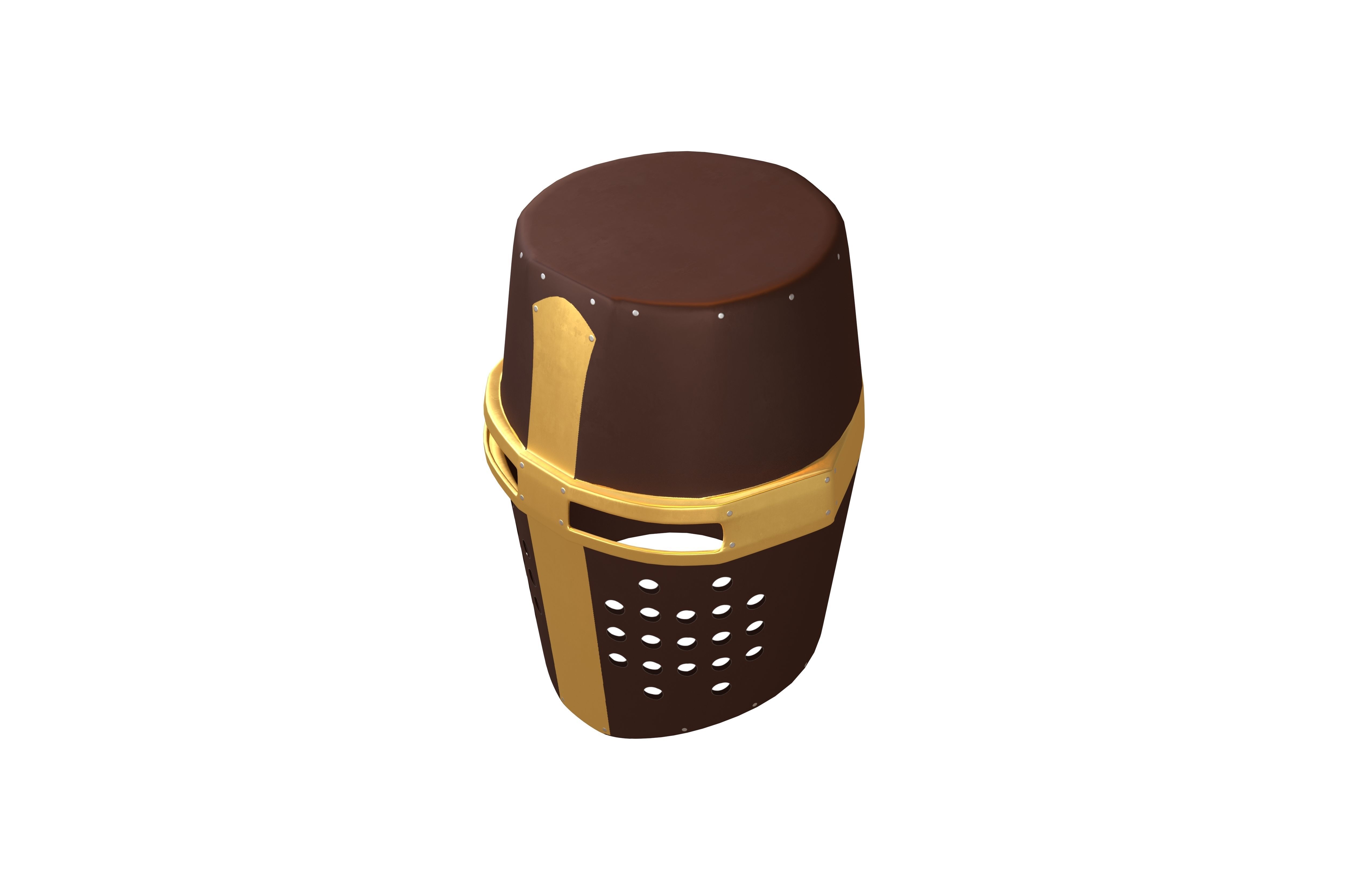 Crusader Helmet V1 003 Low-poly 3D model_2