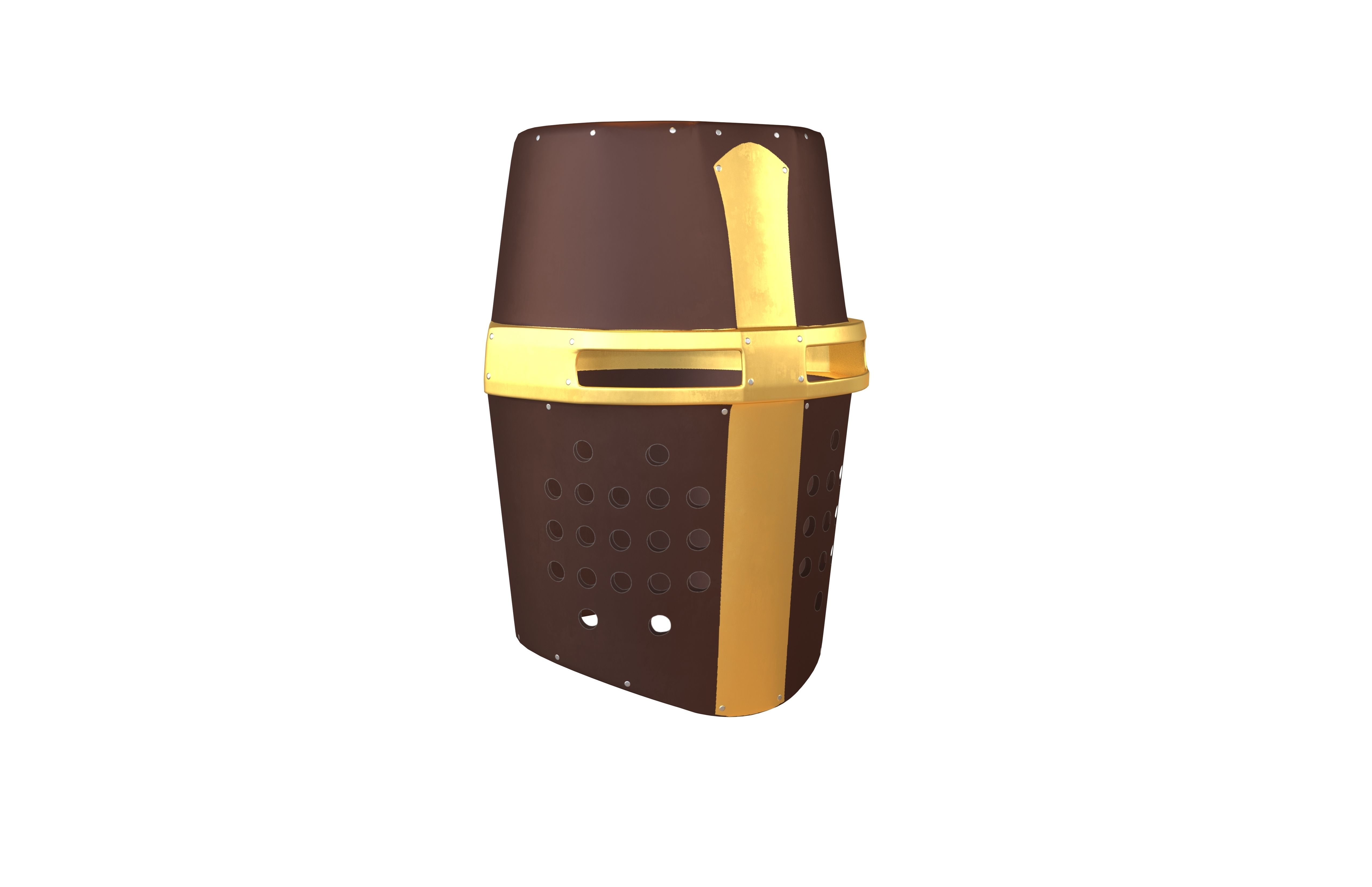 Crusader Helmet V1 003 Low-poly 3D model_1