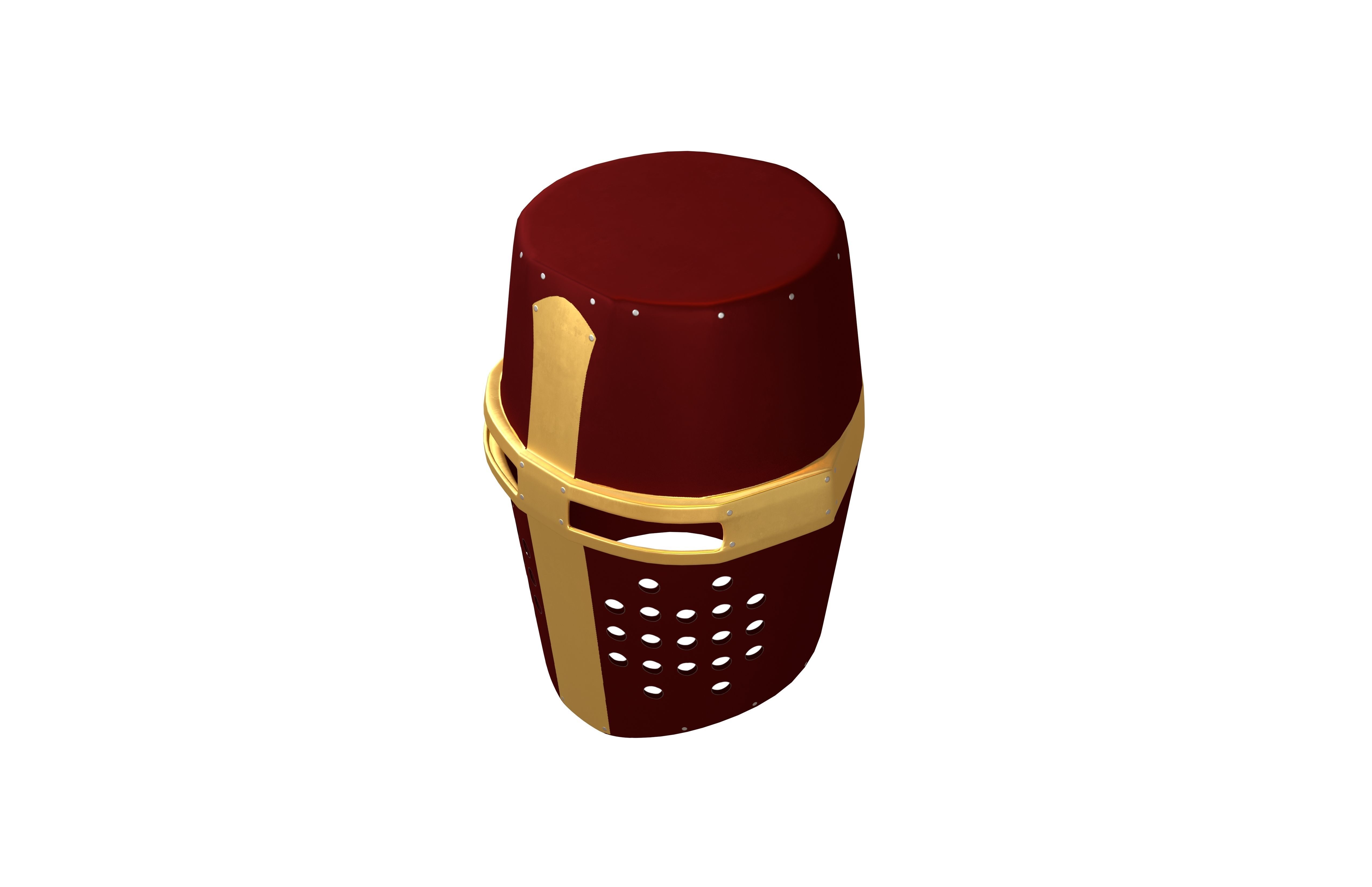 Crusader Helmet V1 004 Low-poly 3D model_2
