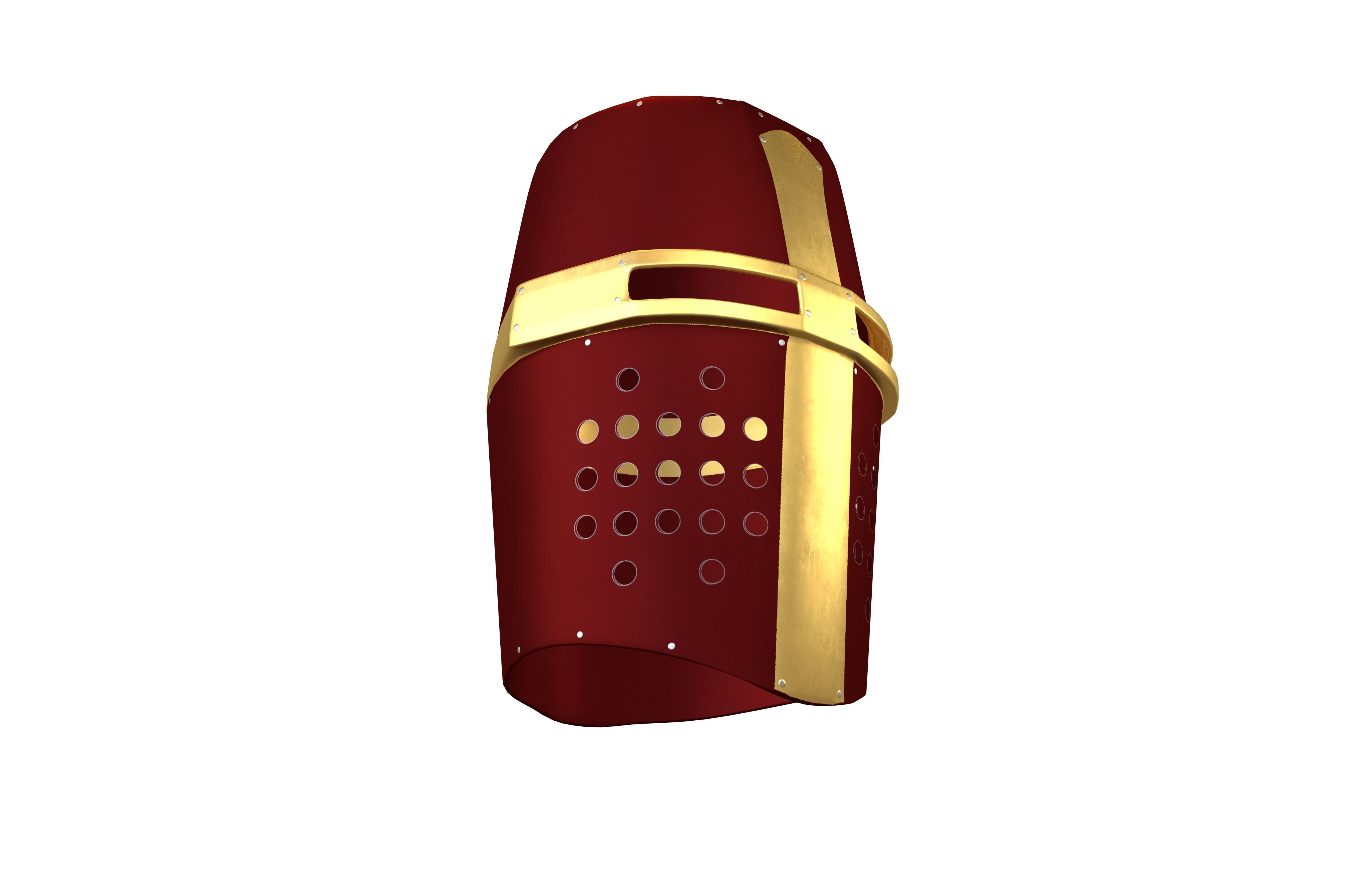 Crusader Helmet V1 004 Low-poly 3D model_3