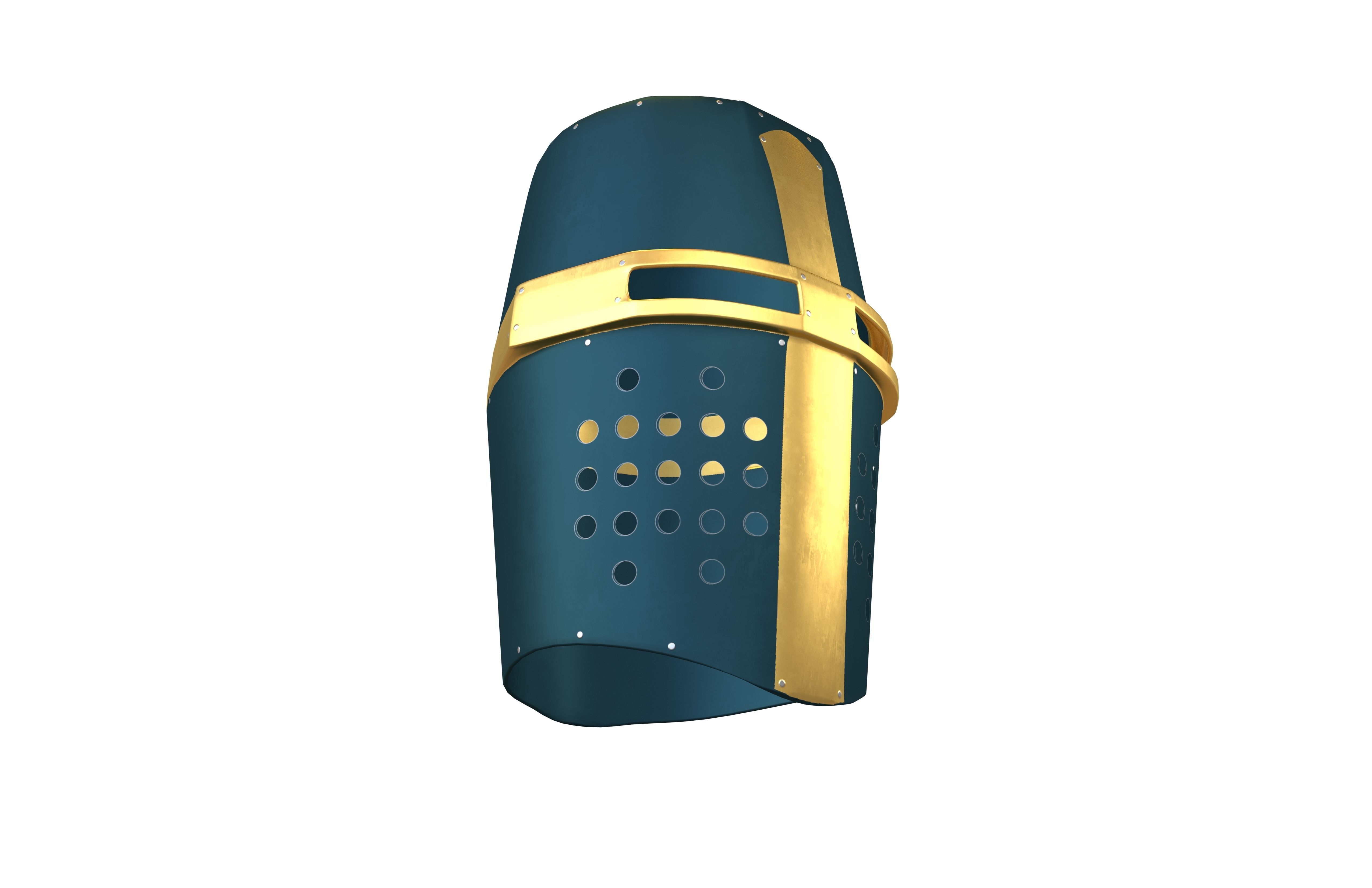 Crusader Helmet V1 007 Low-poly 3D model_3