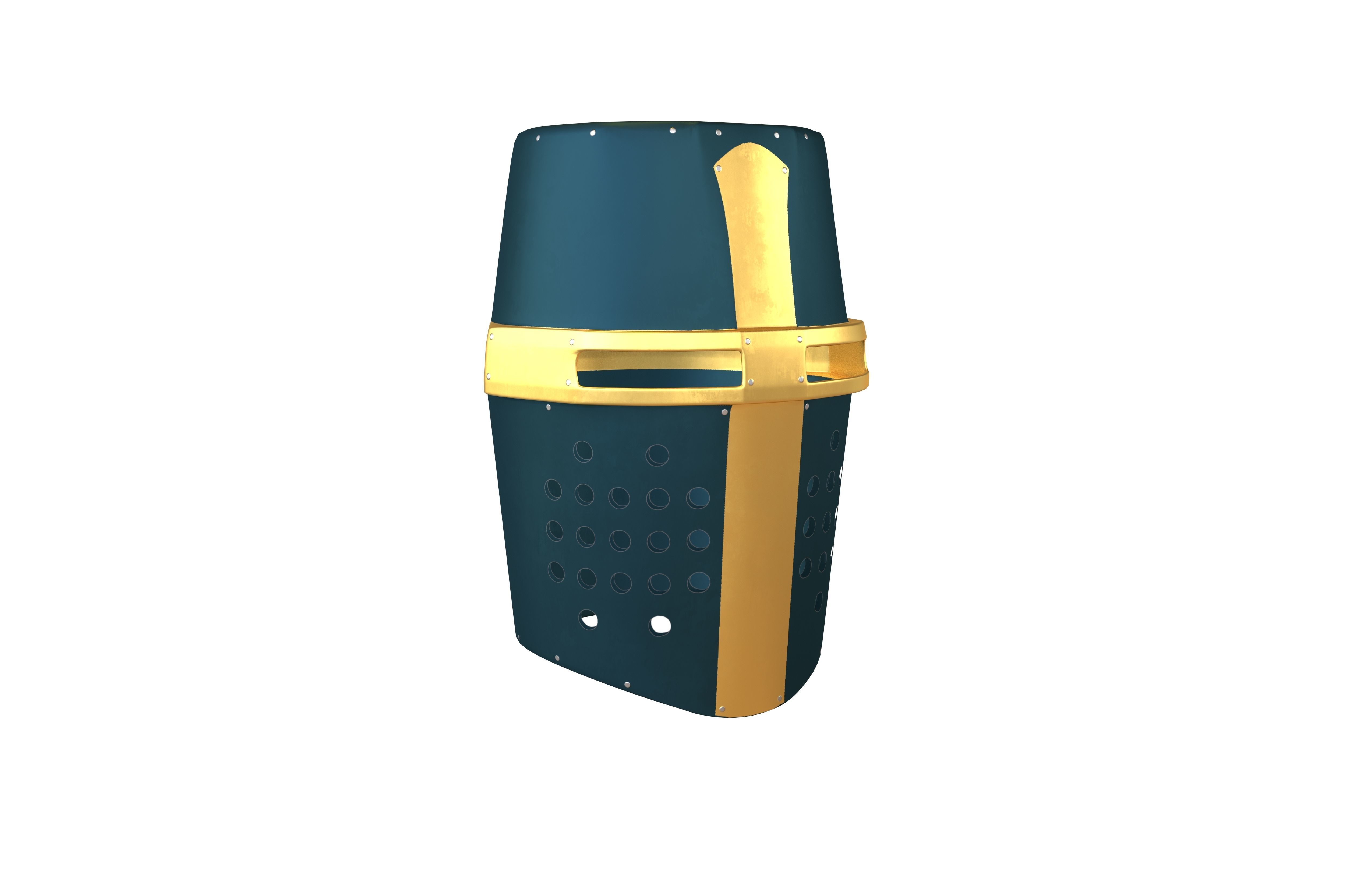 Crusader Helmet V1 007 Low-poly 3D model_1