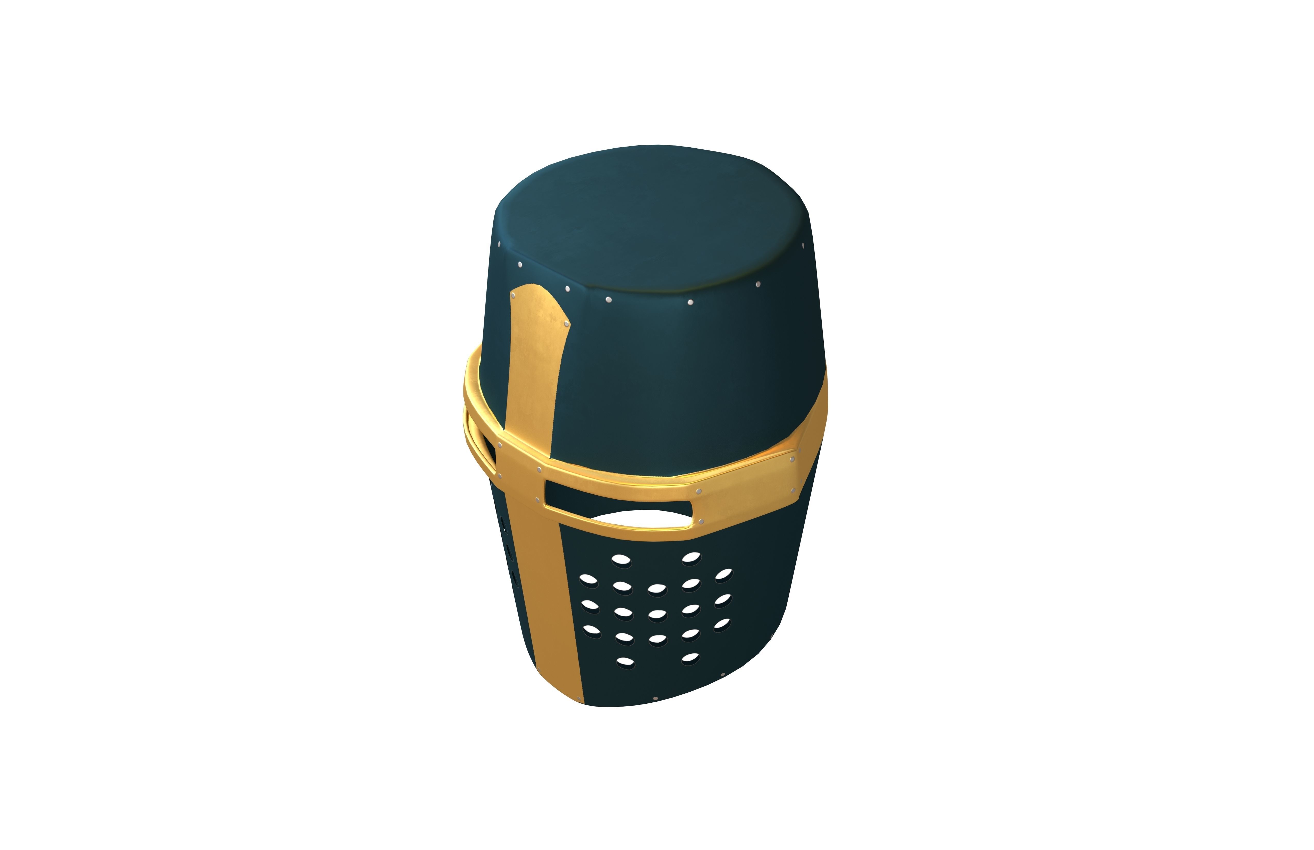 Crusader Helmet V1 007 Low-poly 3D model_2