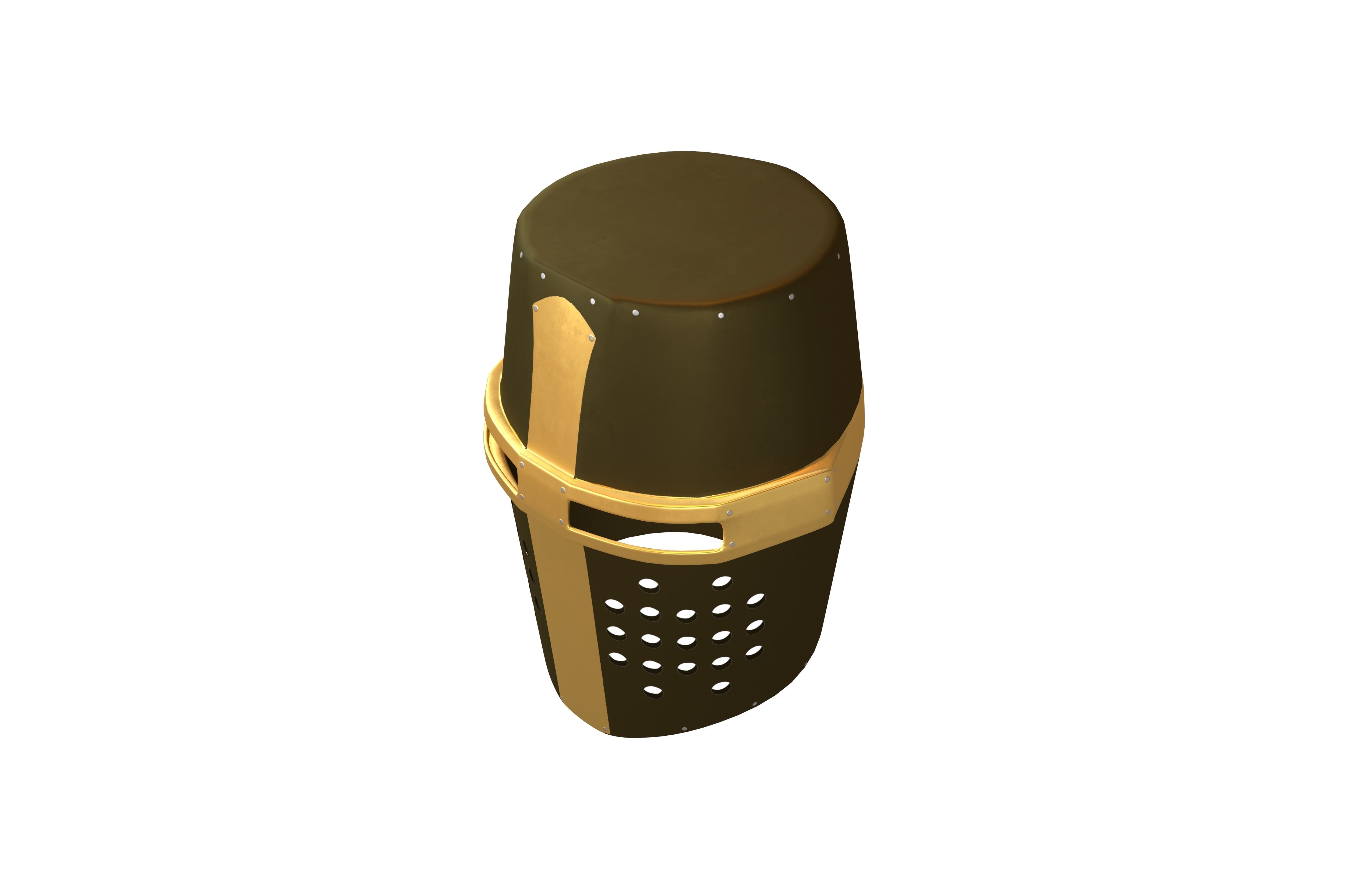 Crusader Helmet V1 008 Low-poly 3D model_2