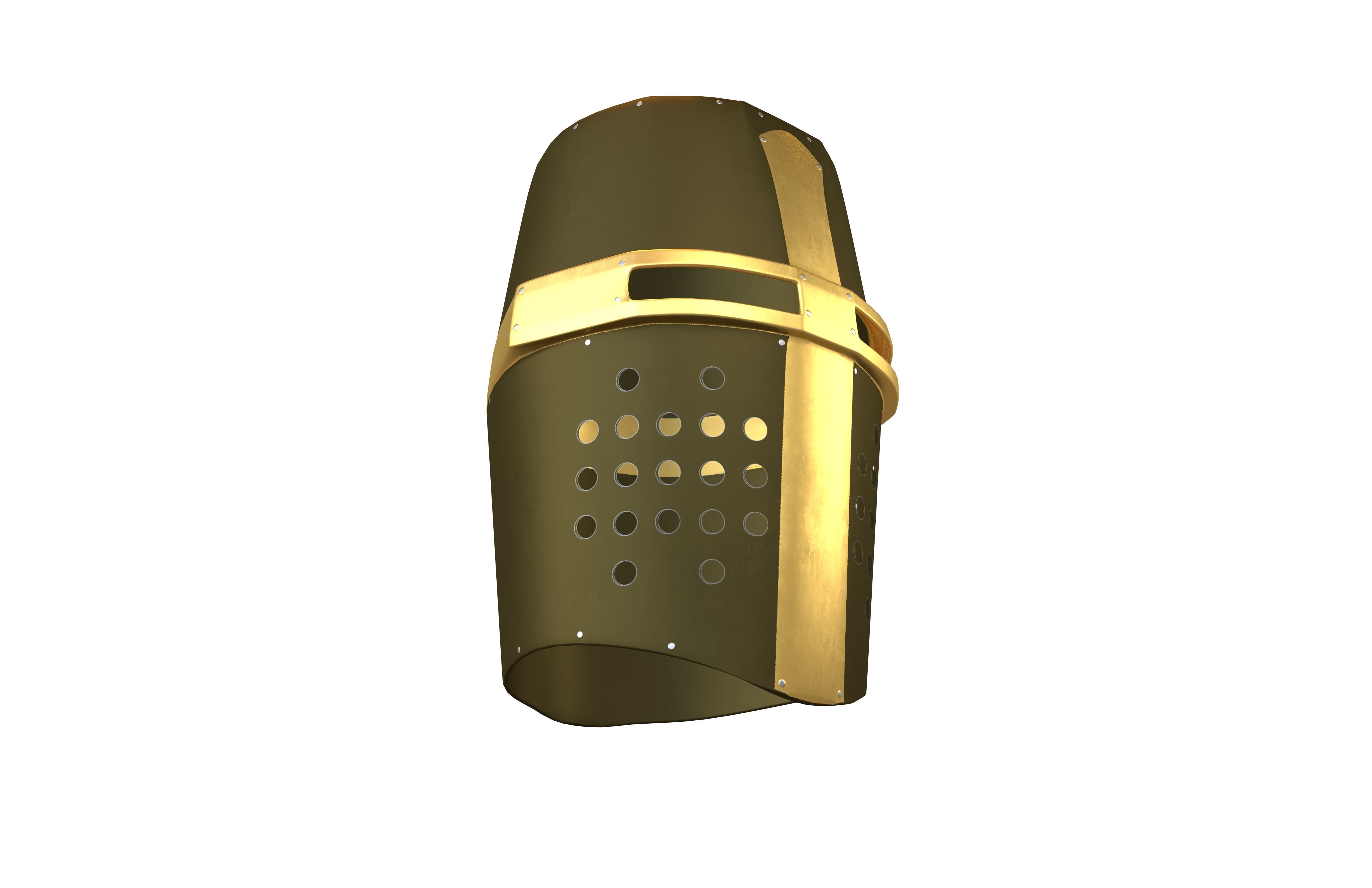 Crusader Helmet V1 008 Low-poly 3D model_3
