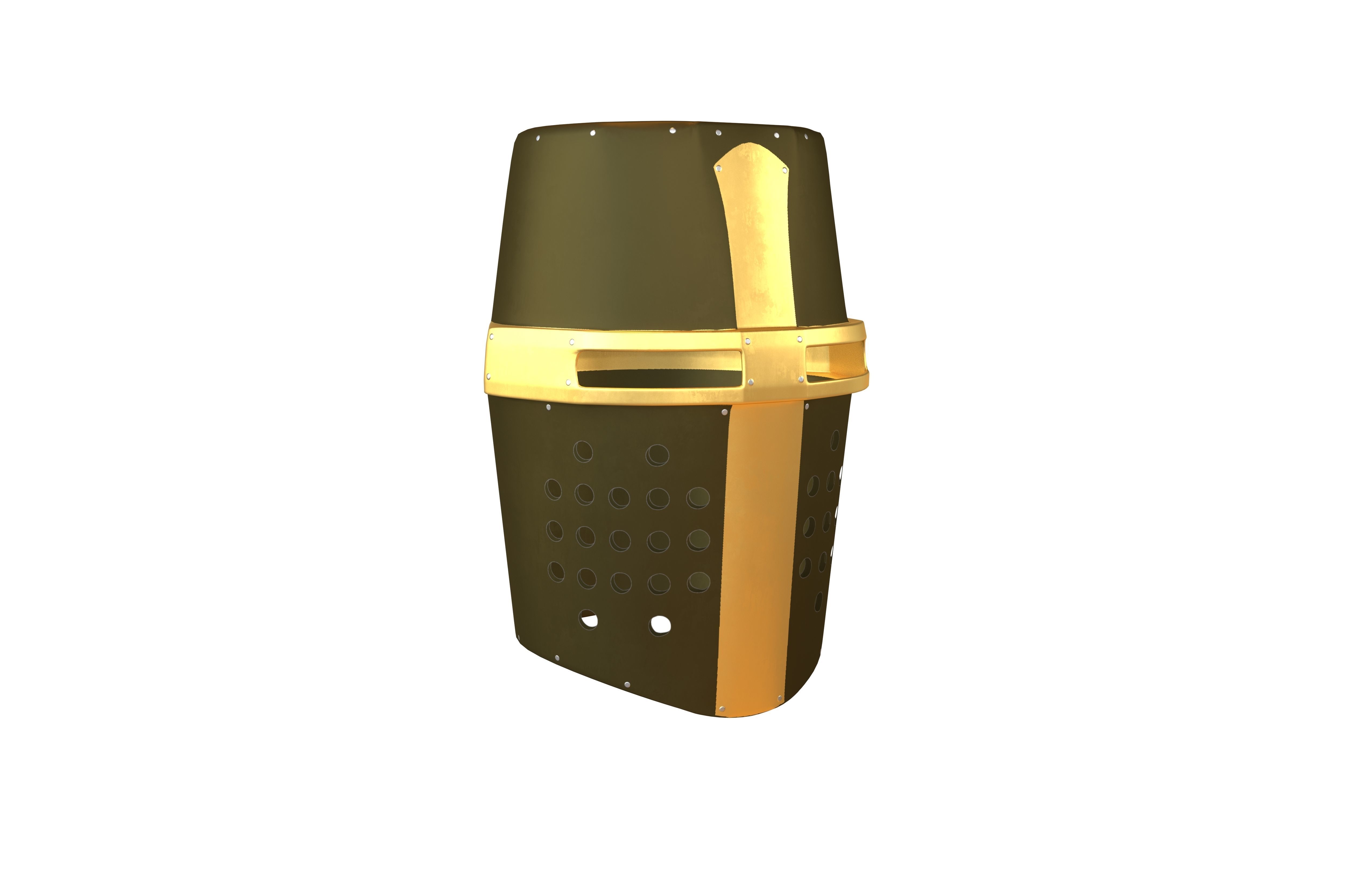 Crusader Helmet V1 008 Low-poly 3D model_1