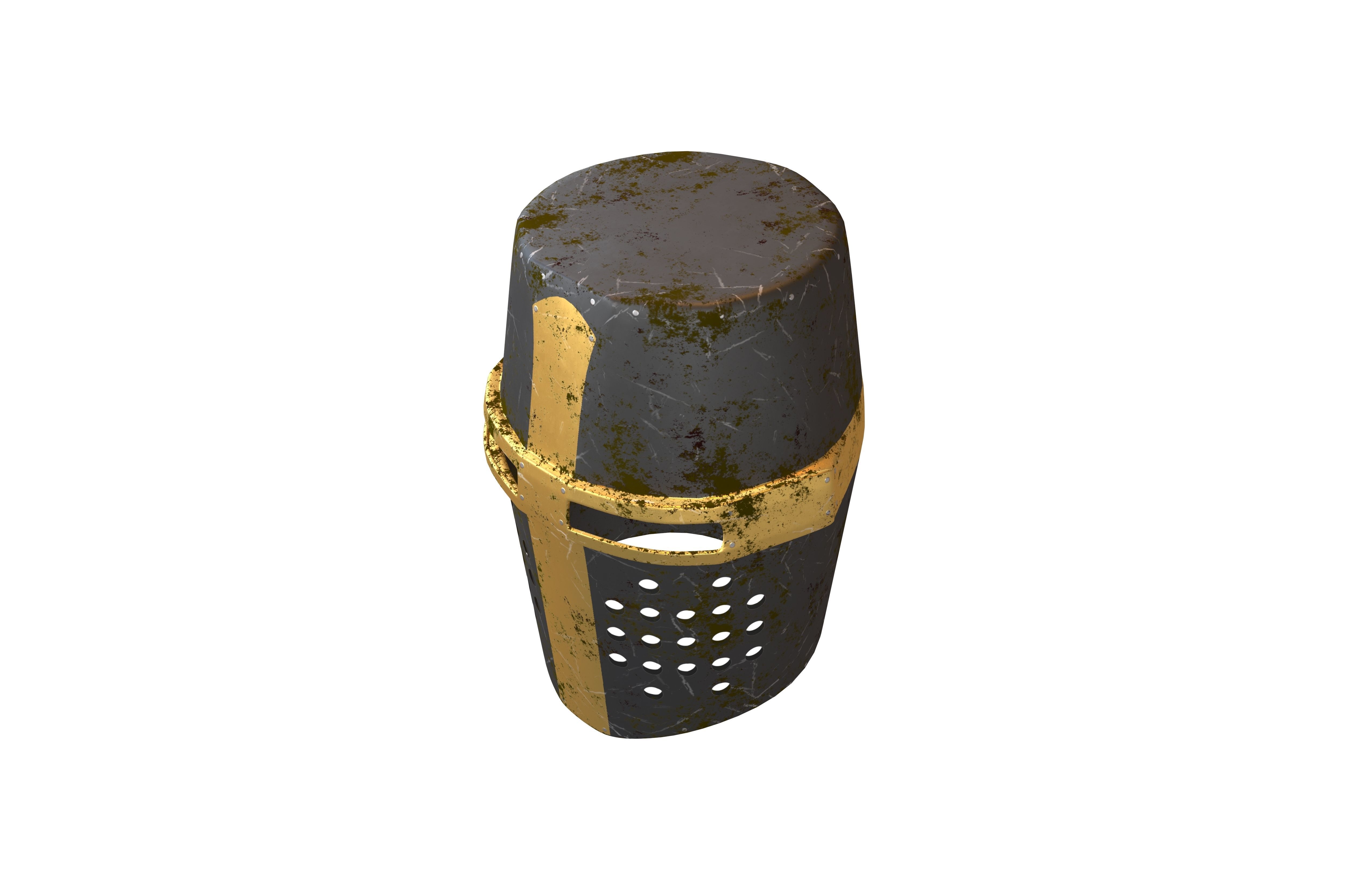 Crusader Helmet V1 010 Low-poly 3D model_2