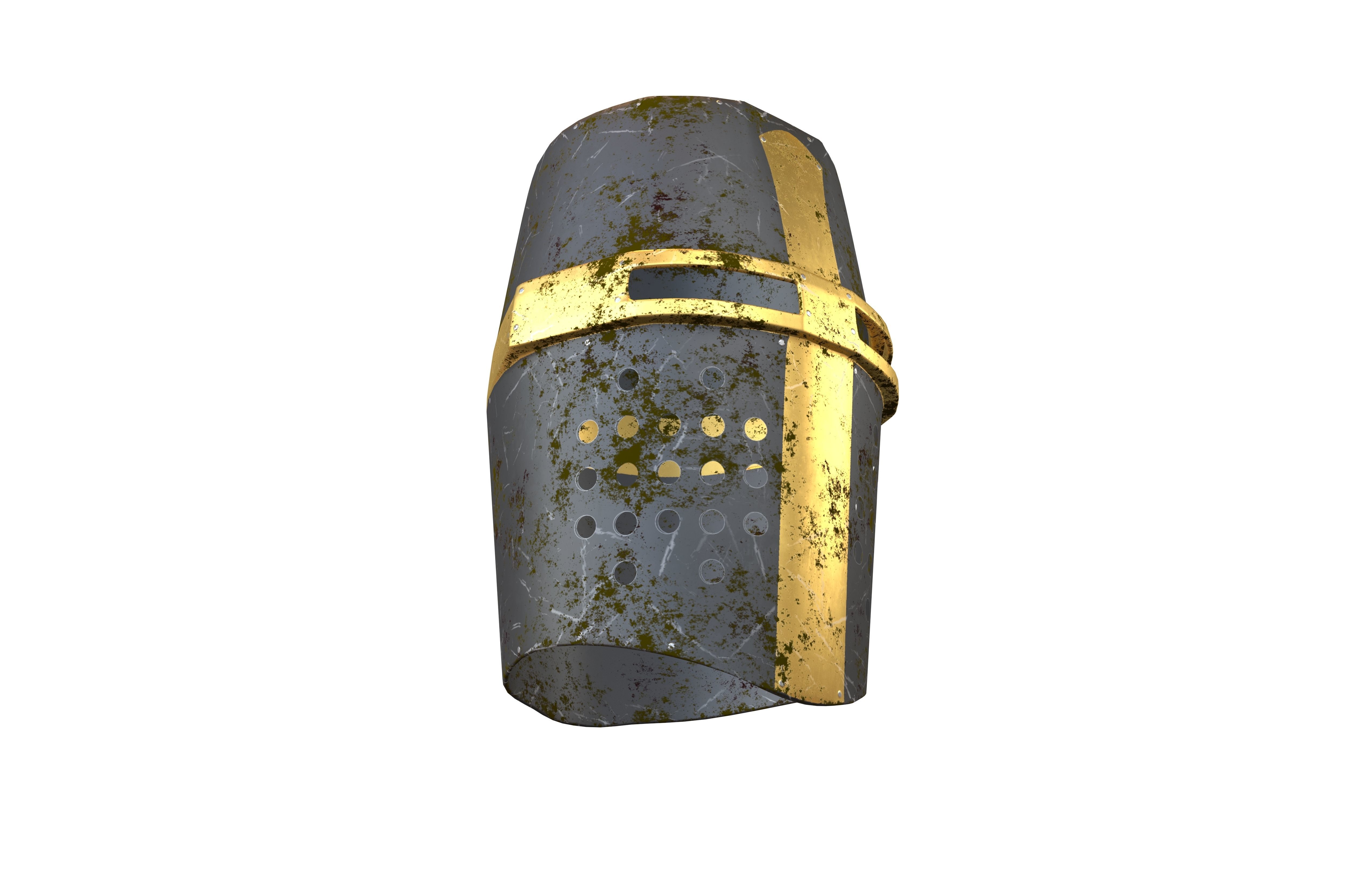 Crusader Helmet V1 010 Low-poly 3D model_3