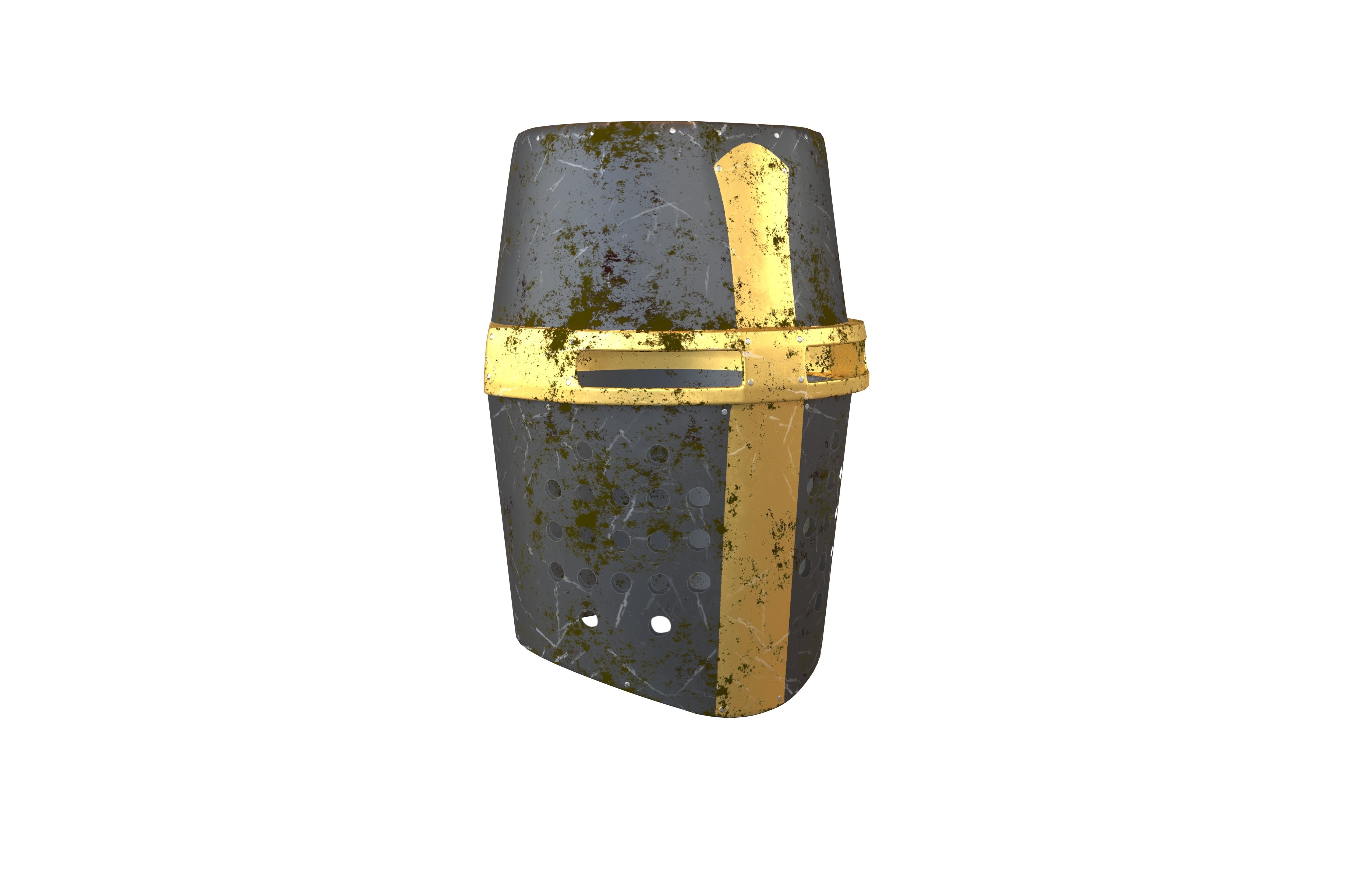 Crusader Helmet V1 010 Low-poly 3D model_1