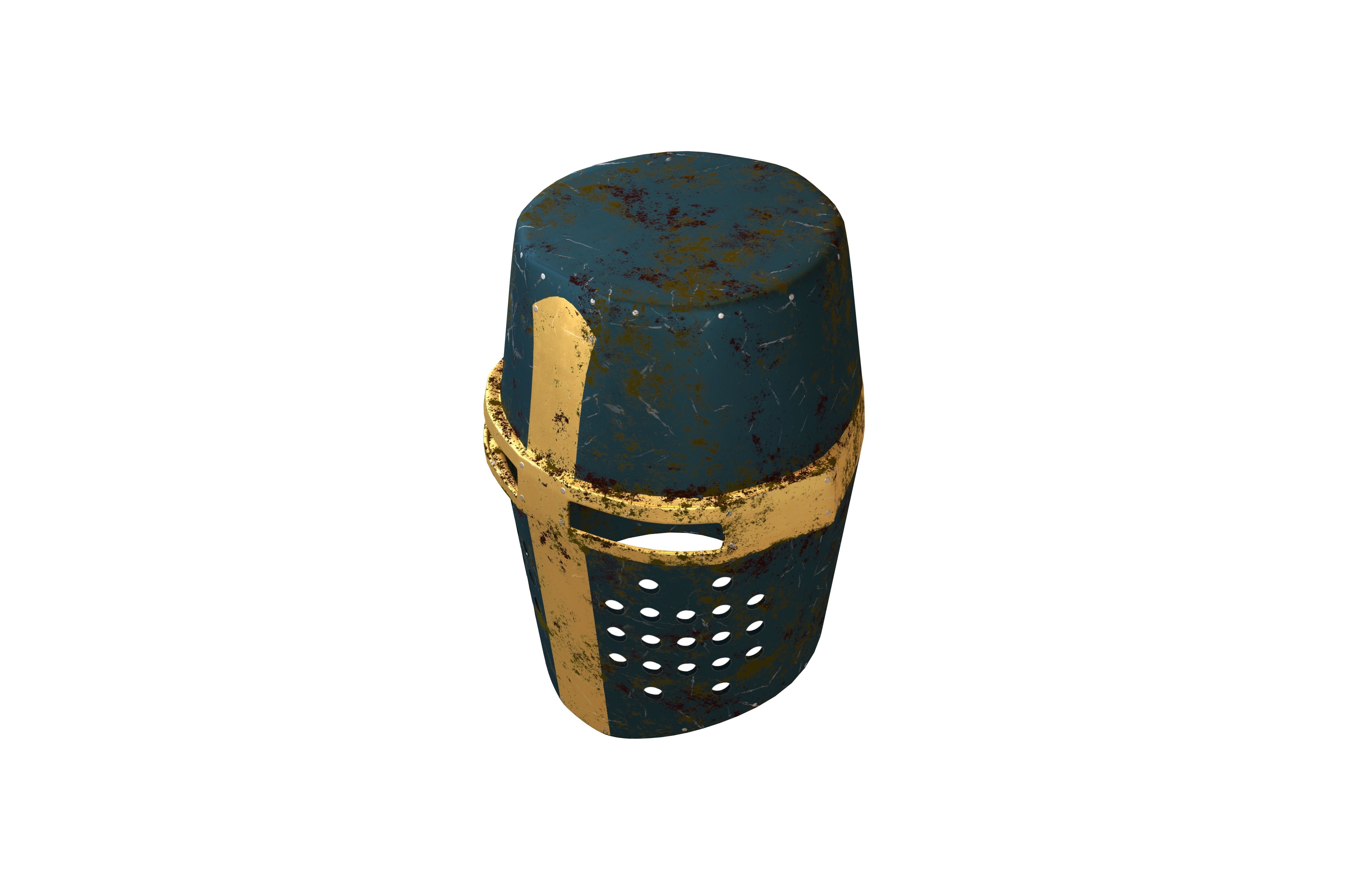 Crusader Helmet V1 015 Low-poly 3D model_2
