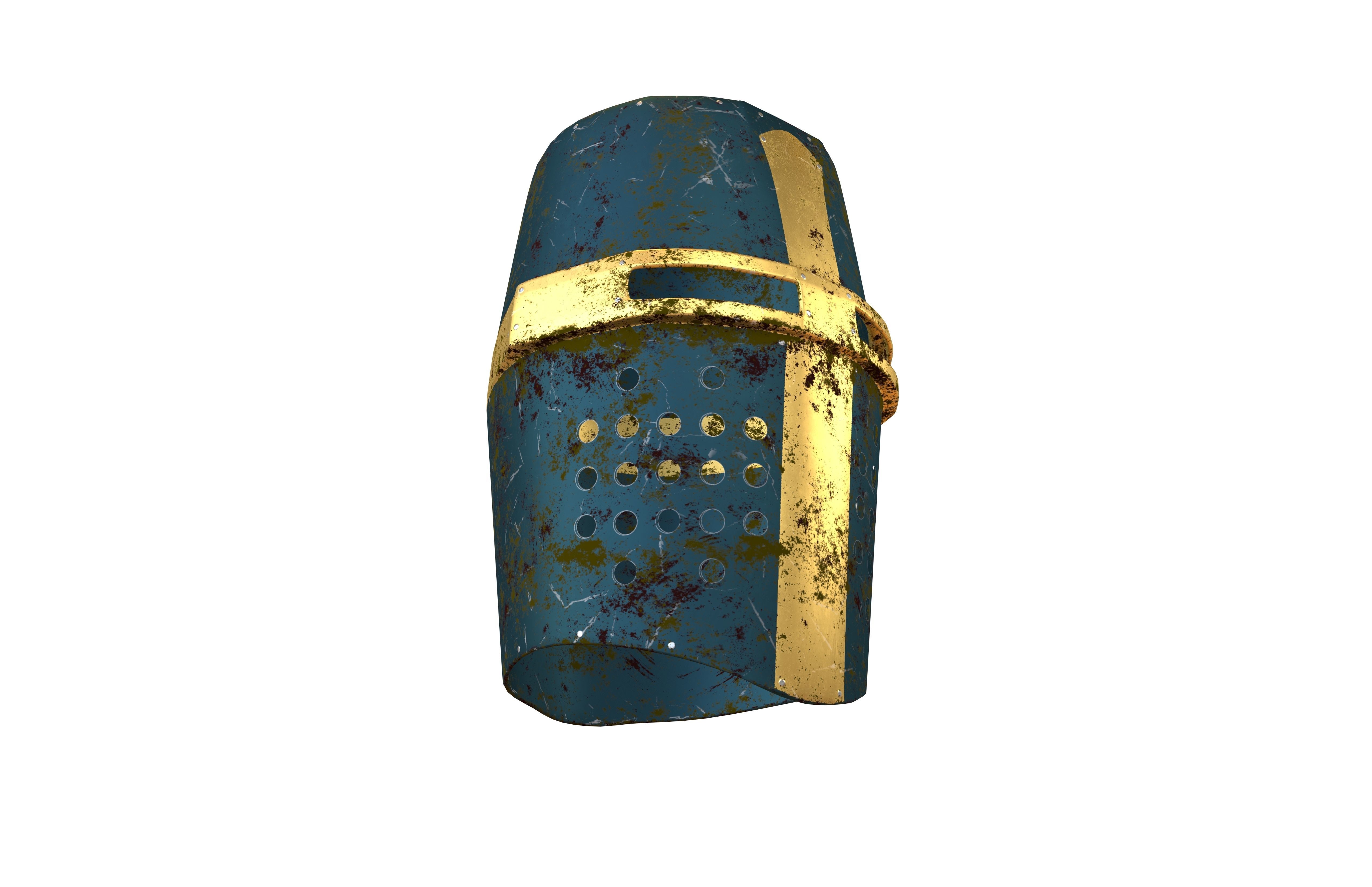 Crusader Helmet V1 015 Low-poly 3D model_3
