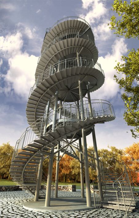 Building With Stairs 3D model_1