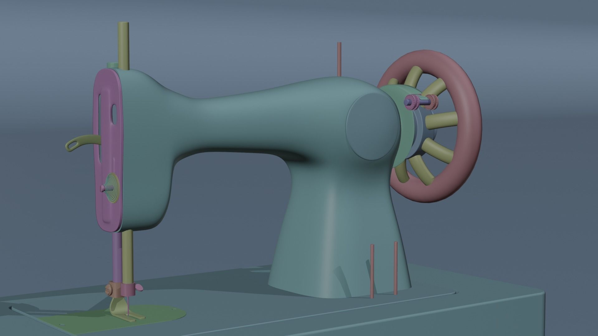 Singer Old Sewing Machine 3D model and PBR Texture 3D model_15