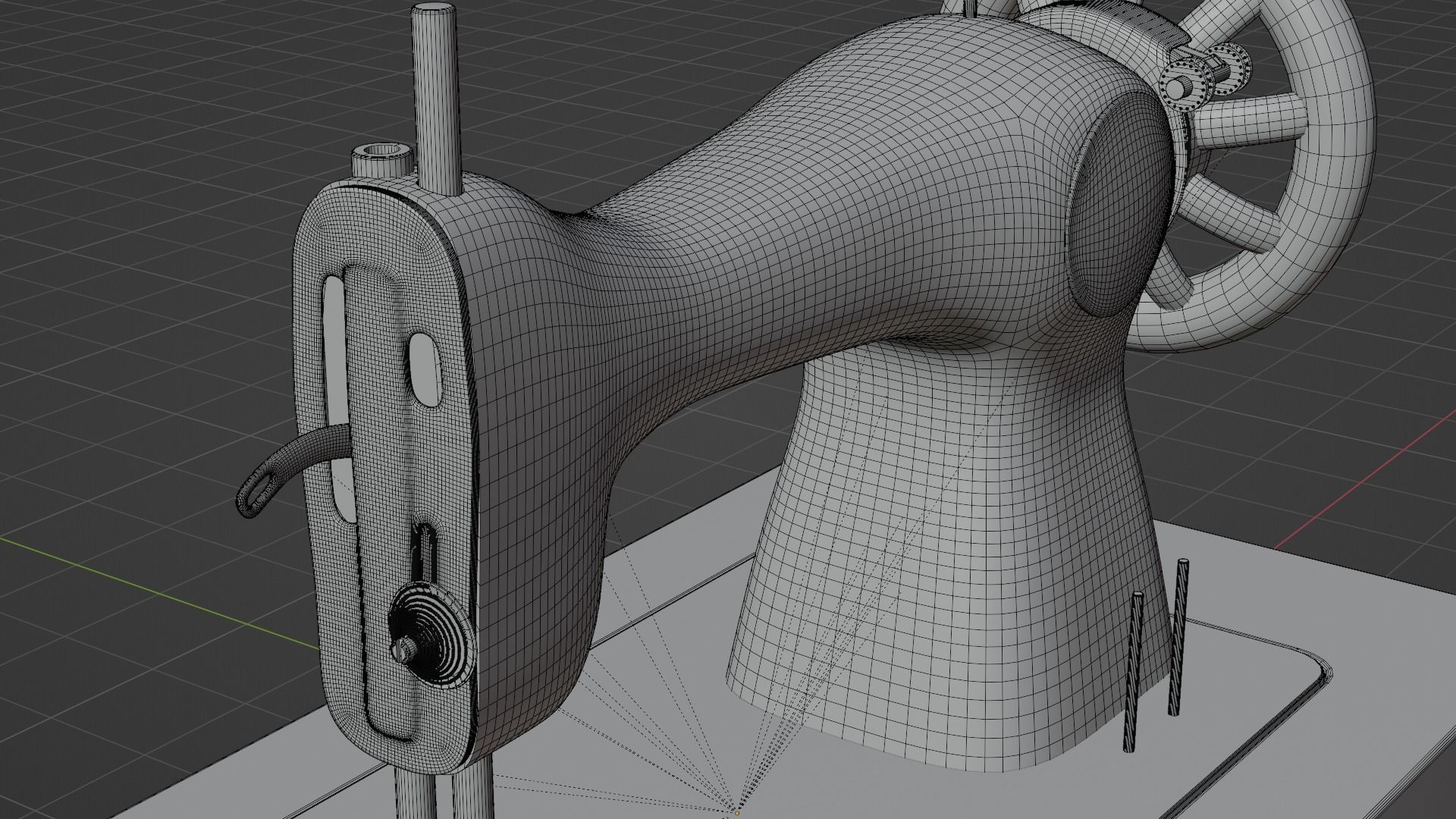 Singer Old Sewing Machine 3D model and PBR Texture 3D model_19