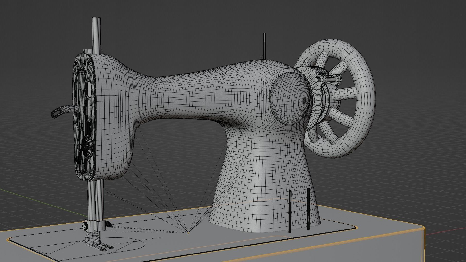 Singer Old Sewing Machine 3D model and PBR Texture 3D model_16