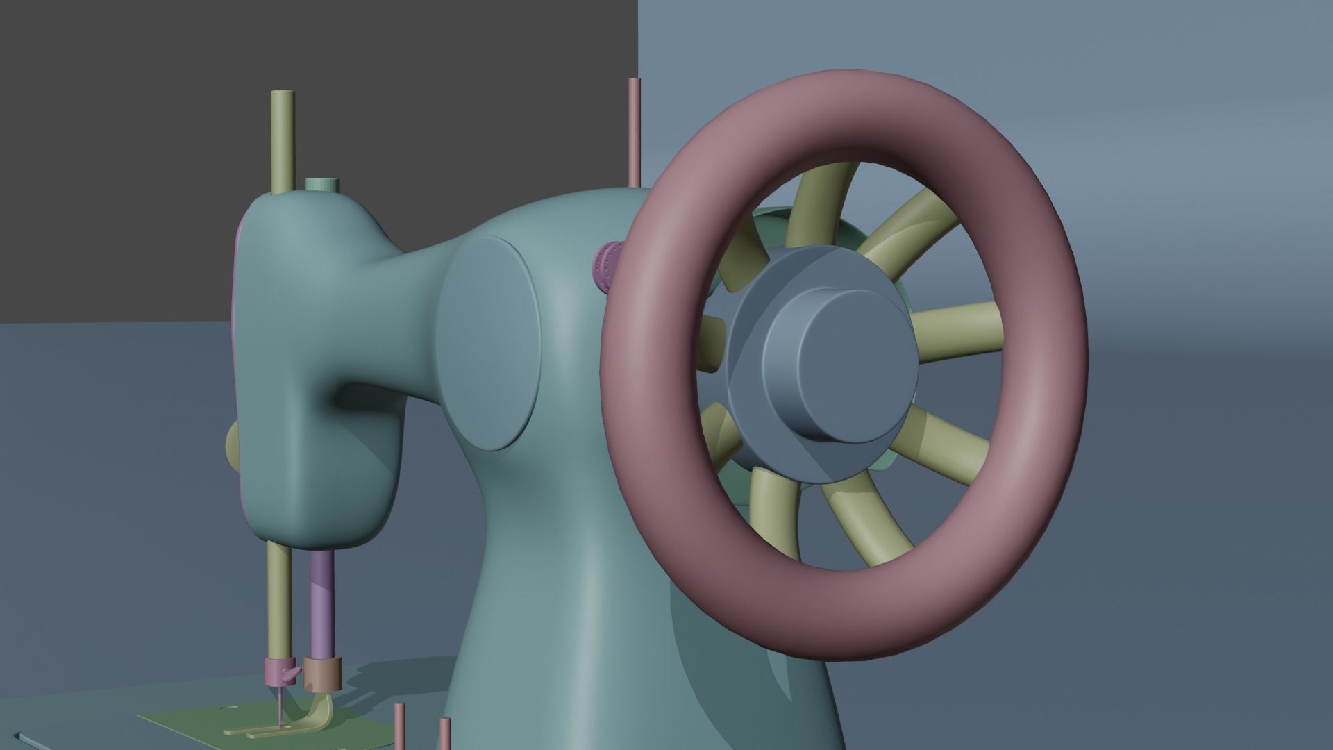 Singer Old Sewing Machine 3D model and PBR Texture 3D model_13