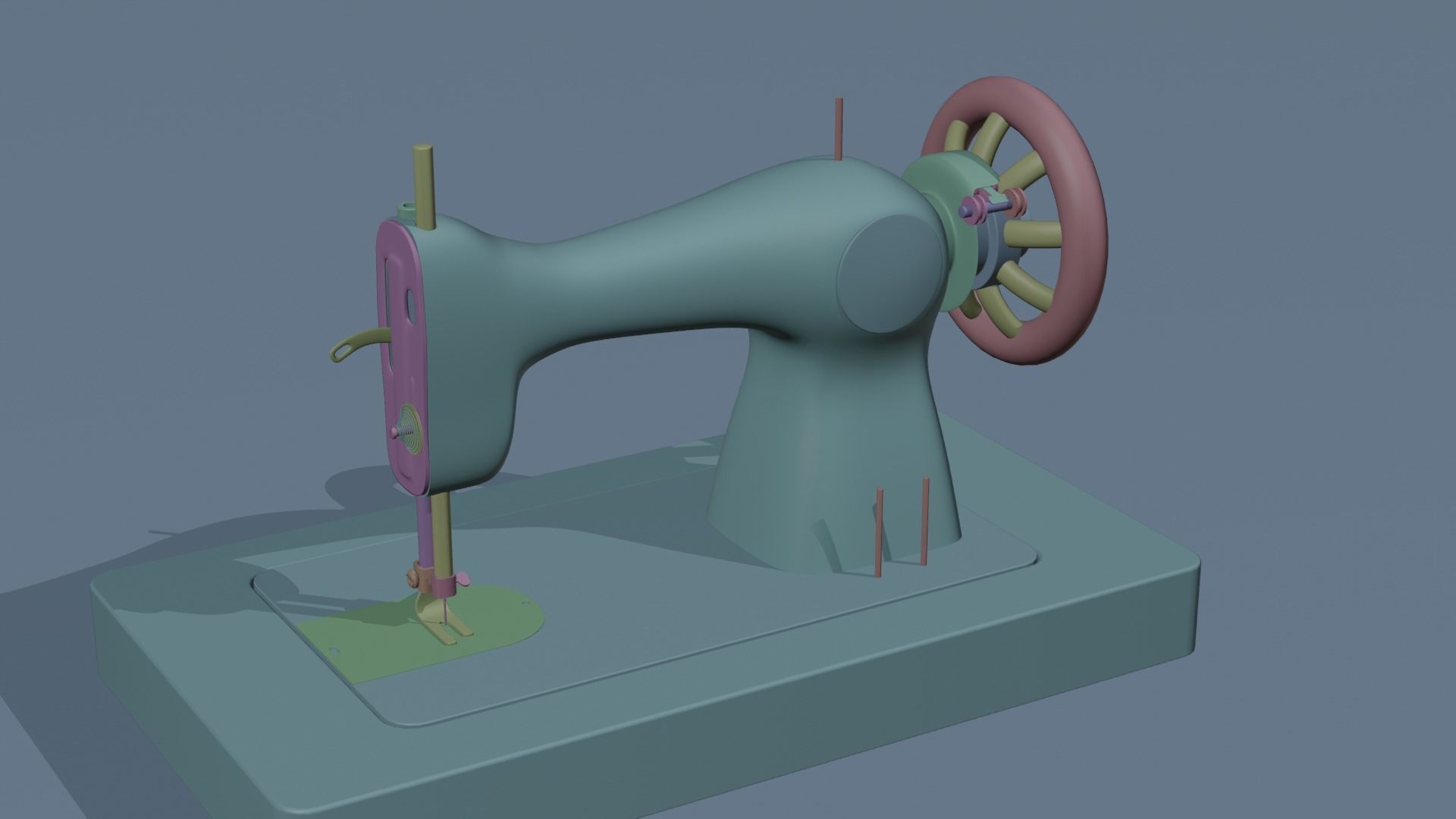 Singer Old Sewing Machine 3D model and PBR Texture 3D model_11