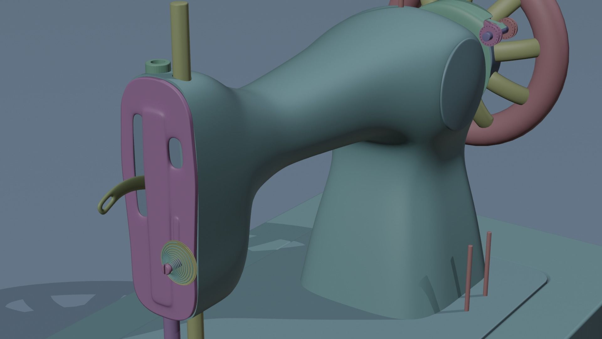 Singer Old Sewing Machine 3D model and PBR Texture 3D model_12