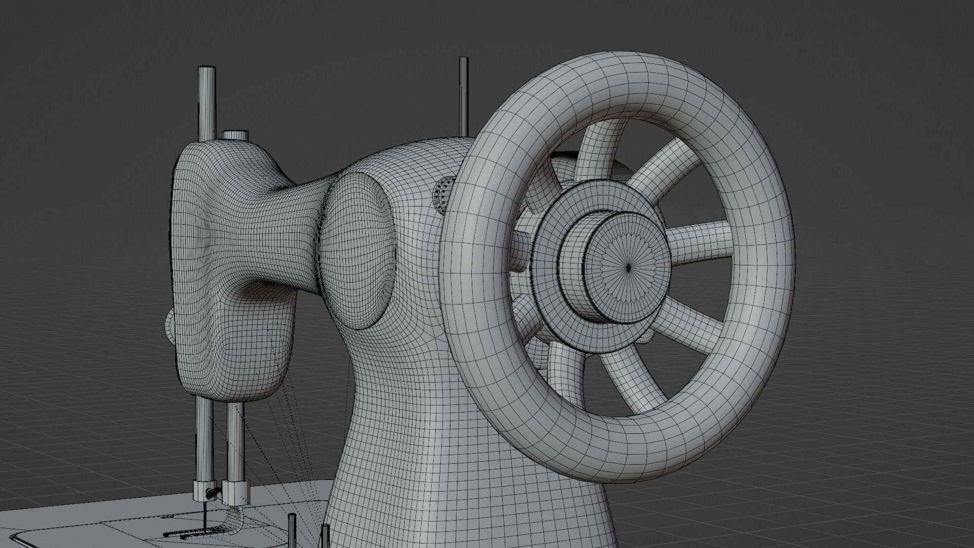 Singer Old Sewing Machine 3D model and PBR Texture 3D model_20