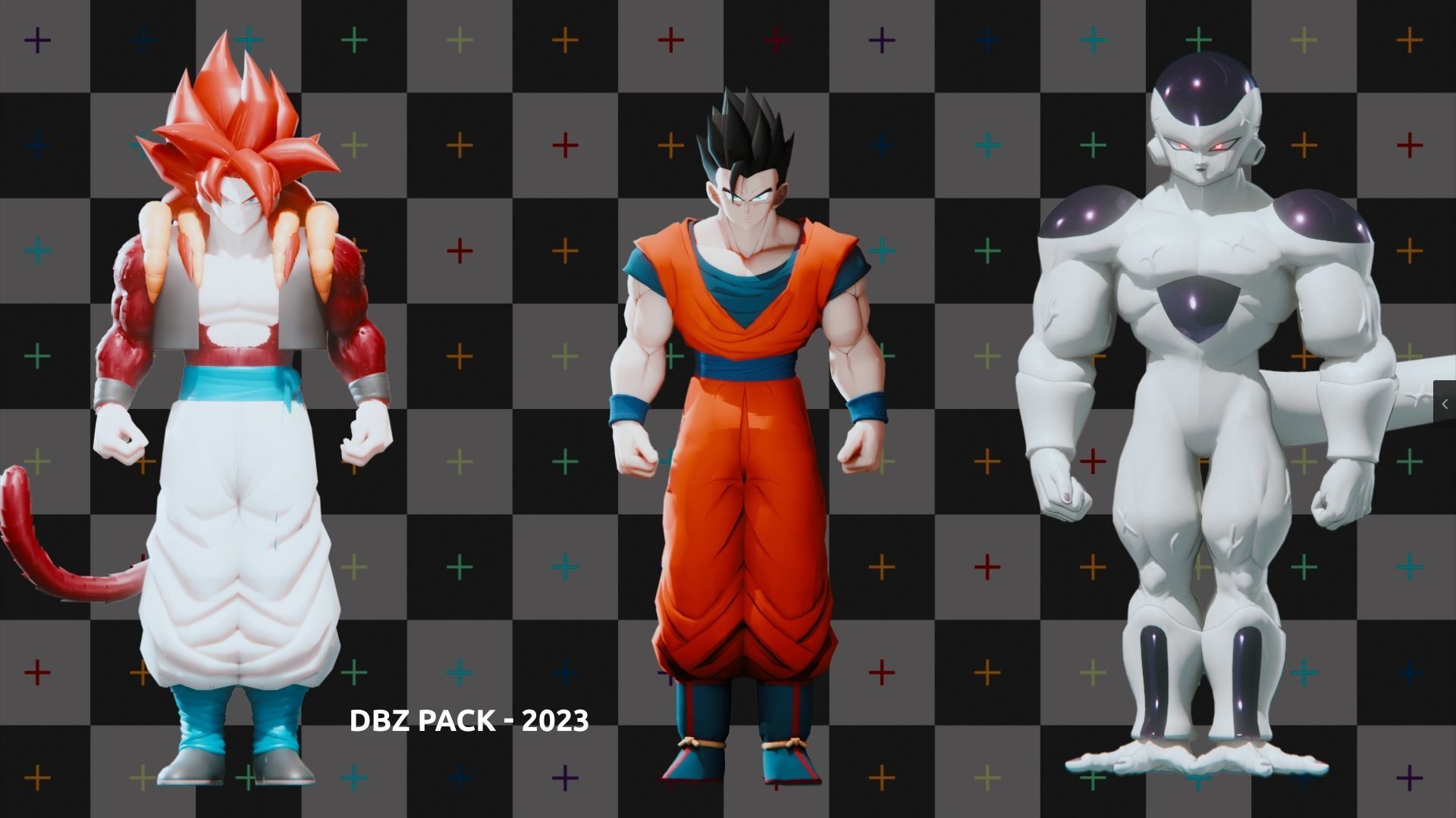 47 Dragon ball Z - Rigged Character Pack Low-poly 3D model_10