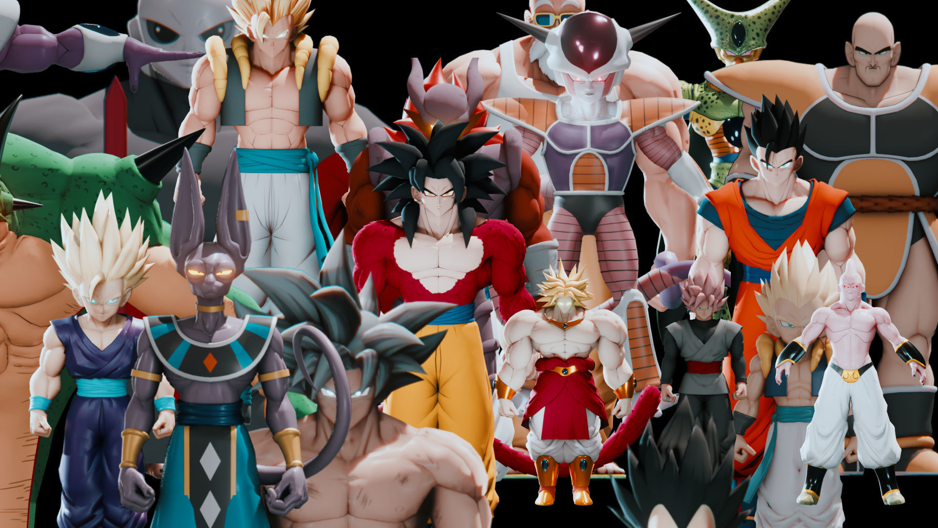 47 Dragon ball Z - Rigged Character Pack Low-poly 3D model_2