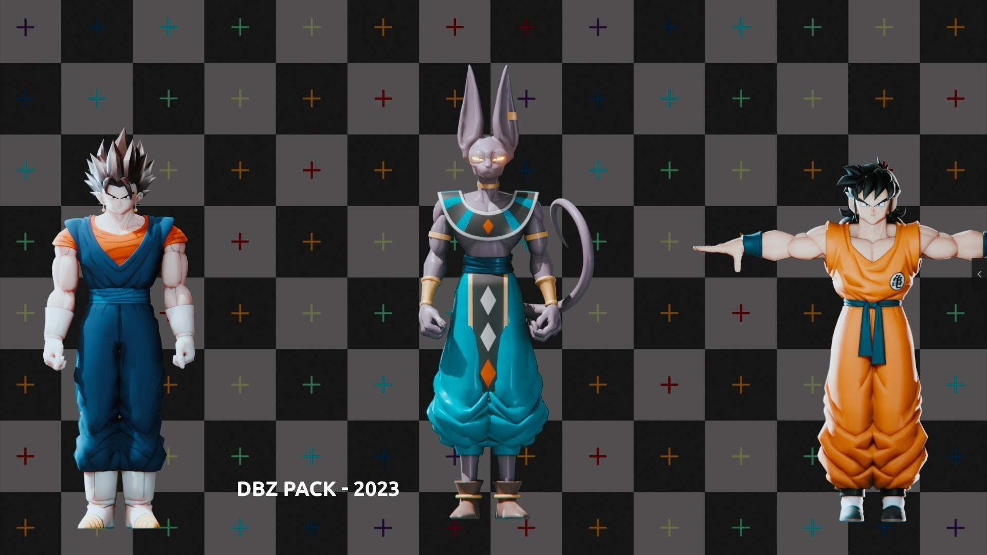 47 Dragon ball Z - Rigged Character Pack Low-poly 3D model_6