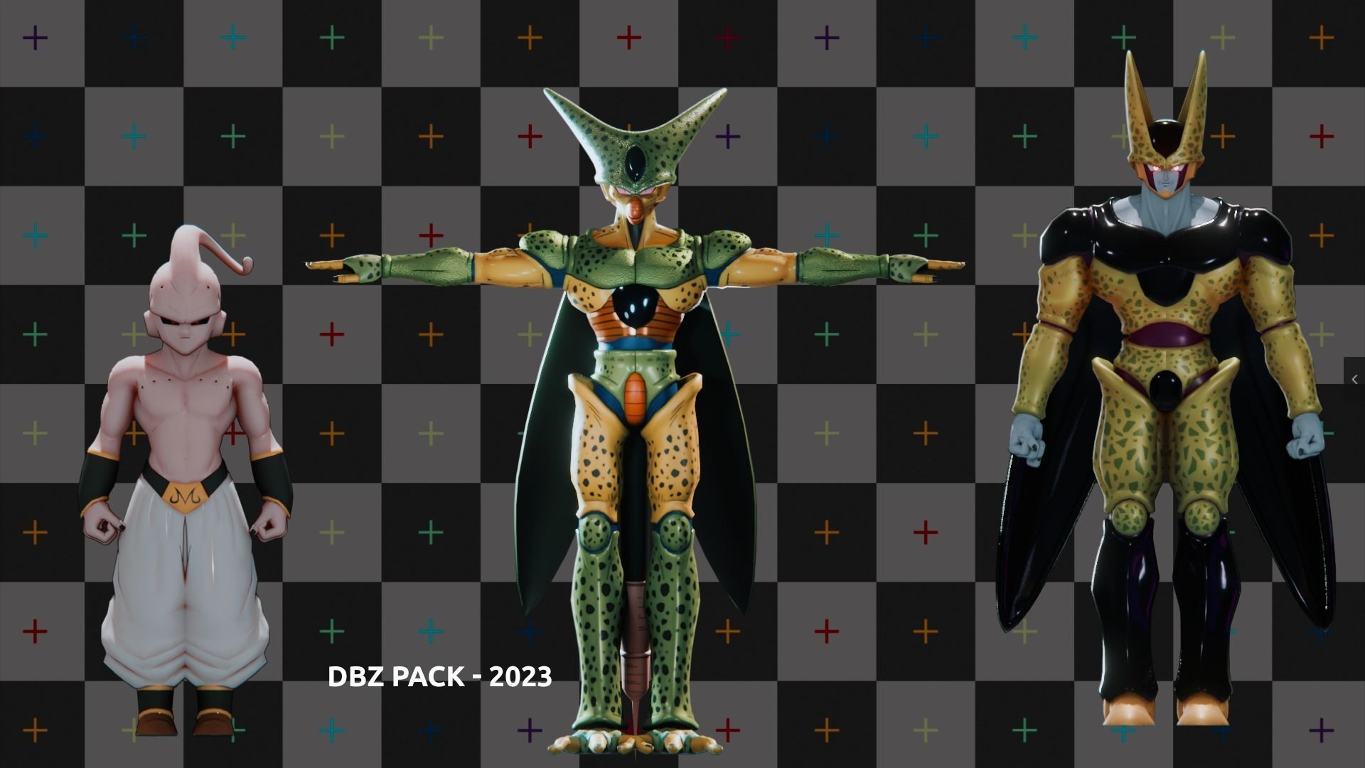 47 Dragon ball Z - Rigged Character Pack Low-poly 3D model_7