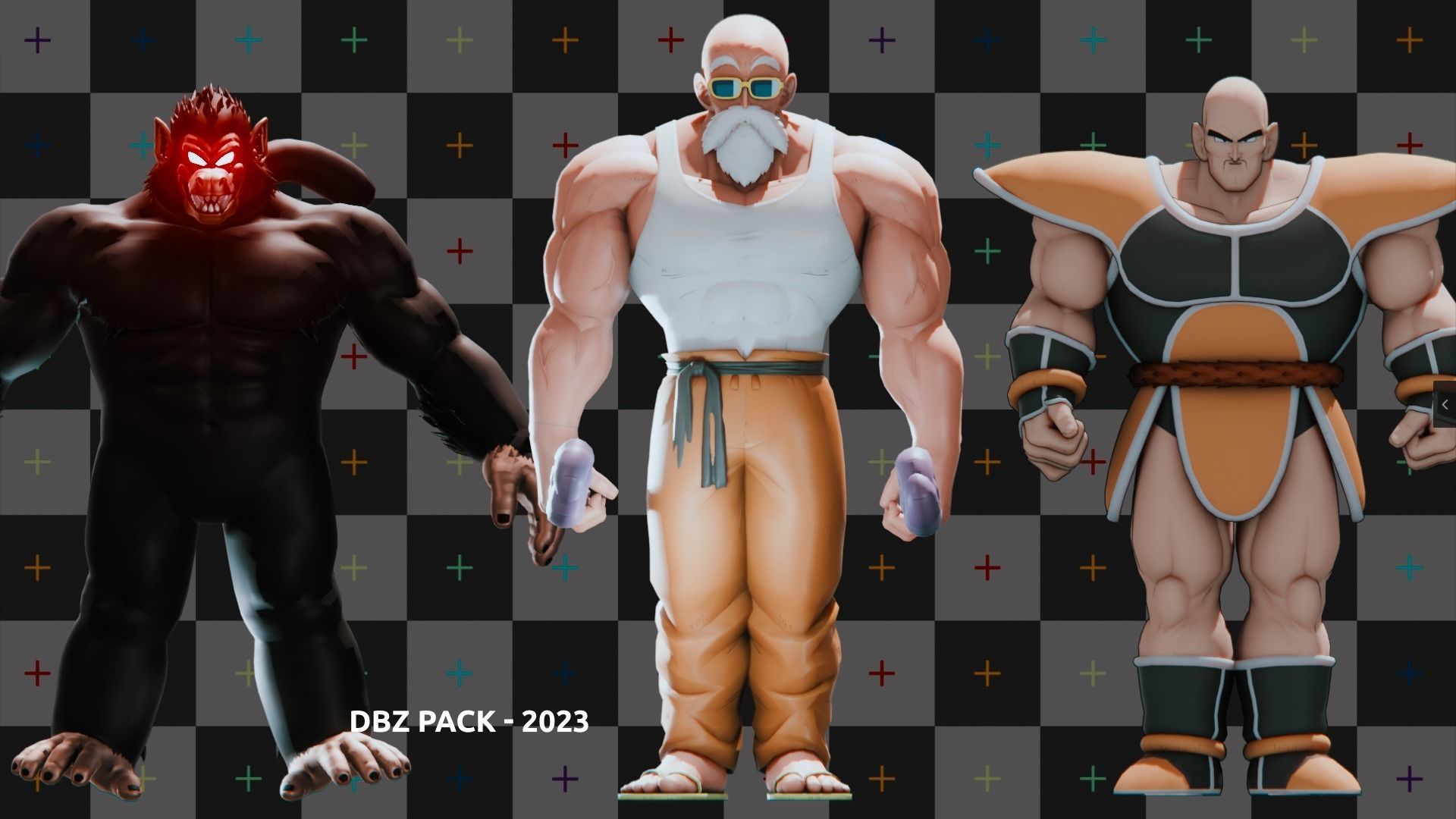 47 Dragon ball Z - Rigged Character Pack Low-poly 3D model_9