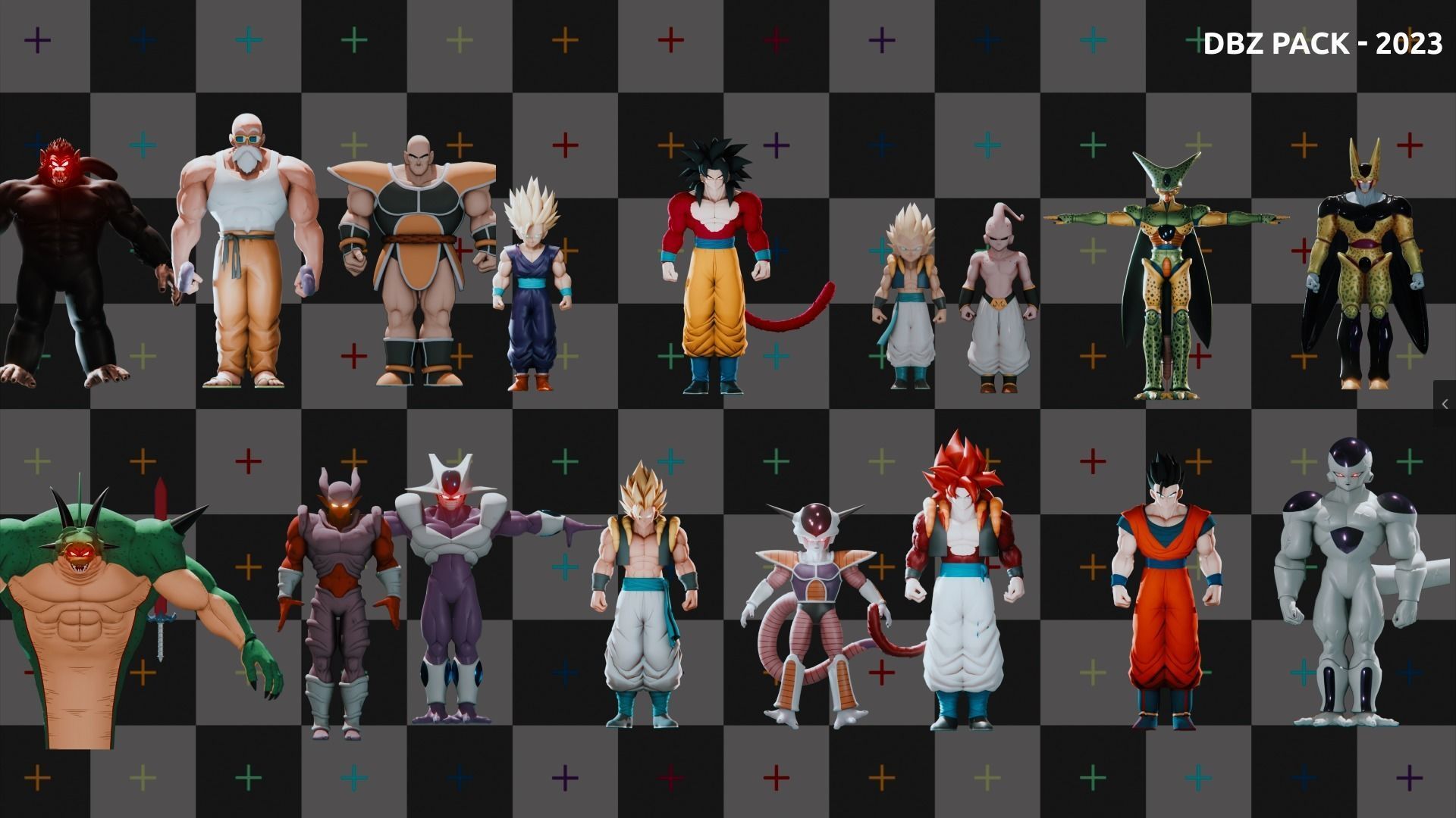 47 Dragon ball Z - Rigged Character Pack Low-poly 3D model_3