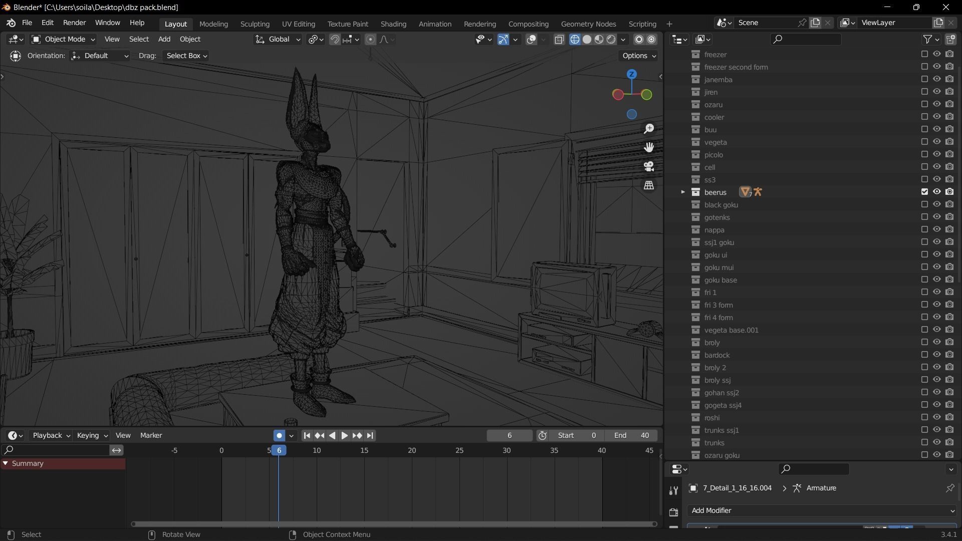 47 Dragon ball Z - Rigged Character Pack Low-poly 3D model_42