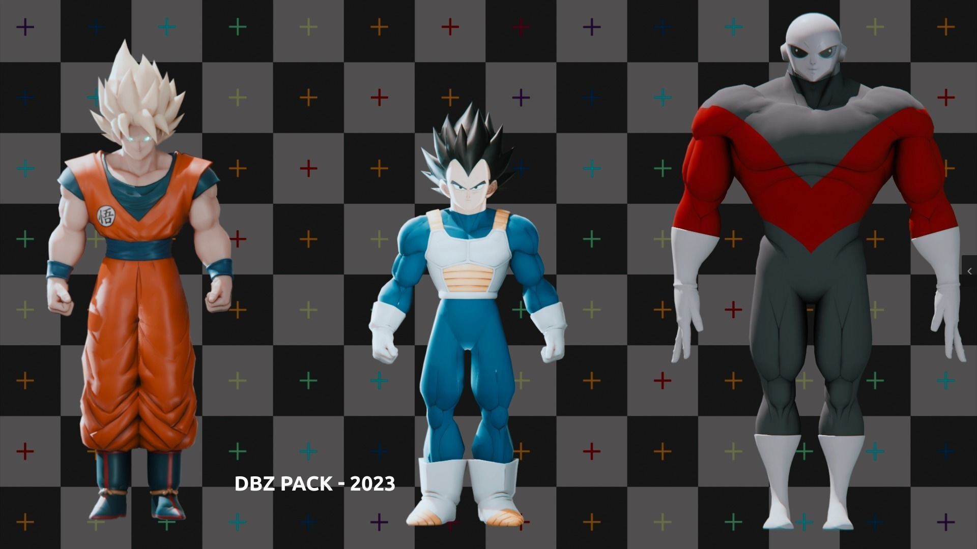 47 Dragon ball Z - Rigged Character Pack Low-poly 3D model_11