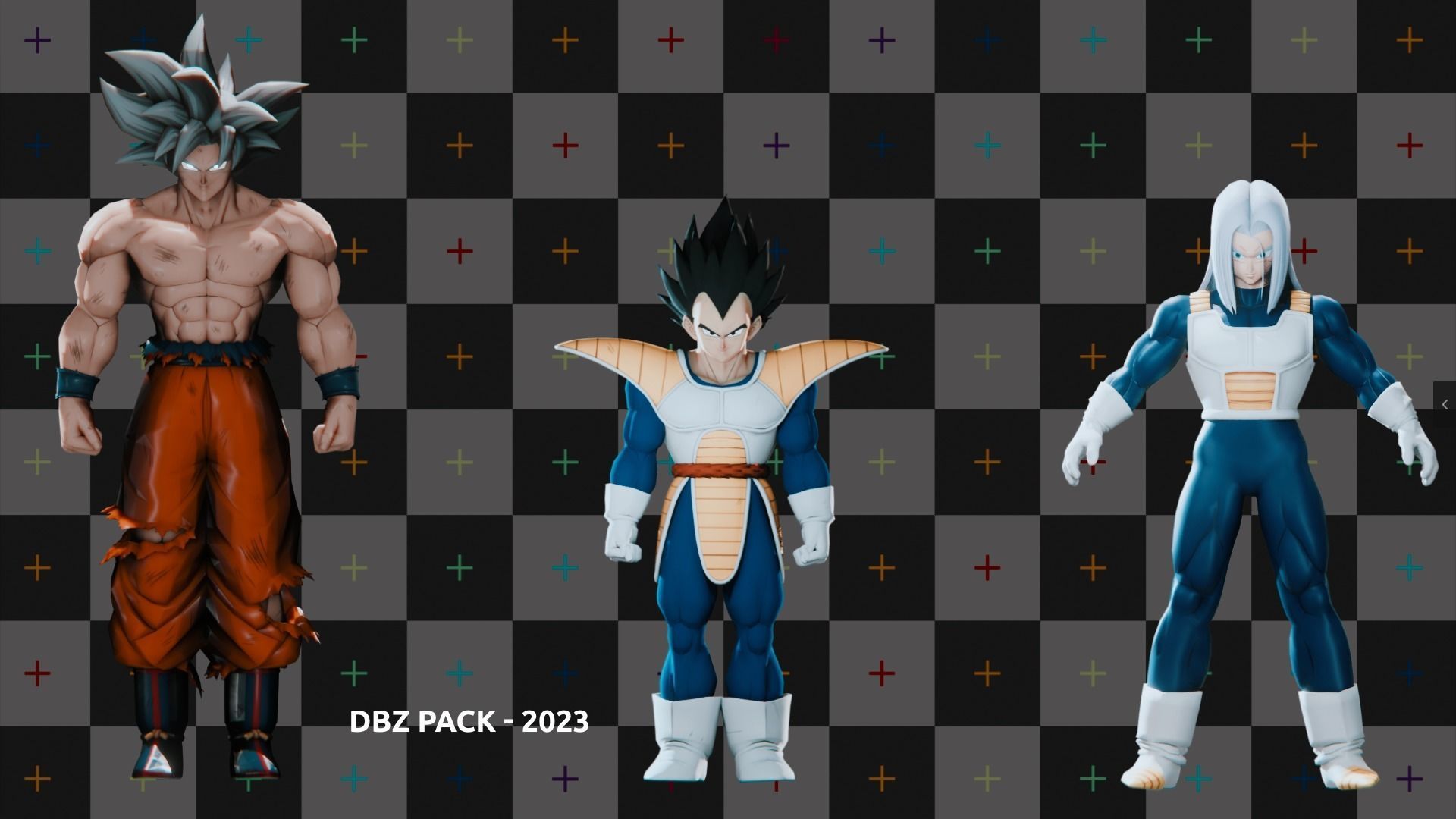 47 Dragon ball Z - Rigged Character Pack Low-poly 3D model_8