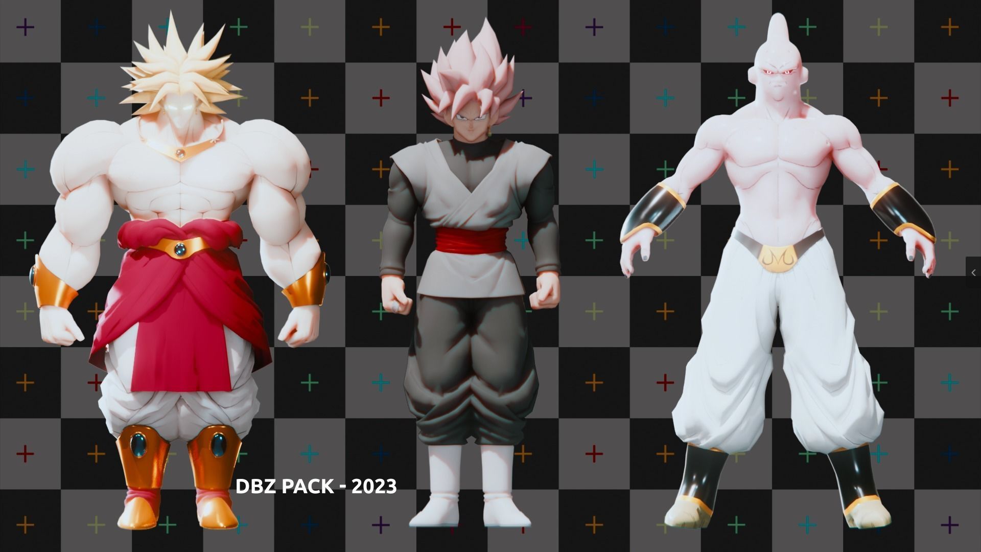 47 Dragon ball Z - Rigged Character Pack Low-poly 3D model_12