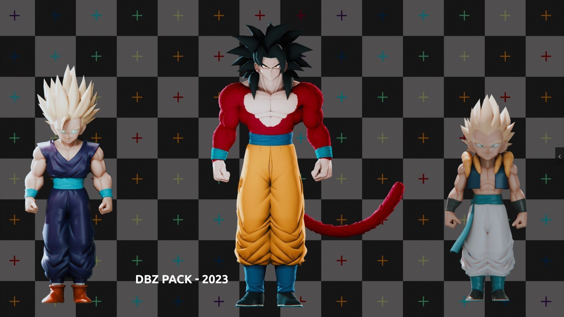 47 Dragon ball Z - Rigged Character Pack Low-poly 3D model_5